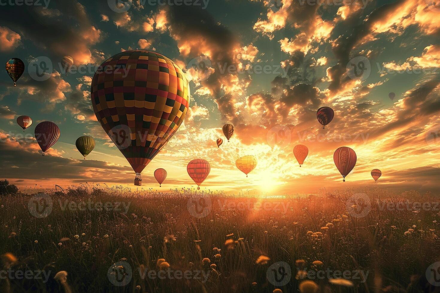 ai generiert spektakulär Luft Luftballons fliegen Traum. generieren ai foto