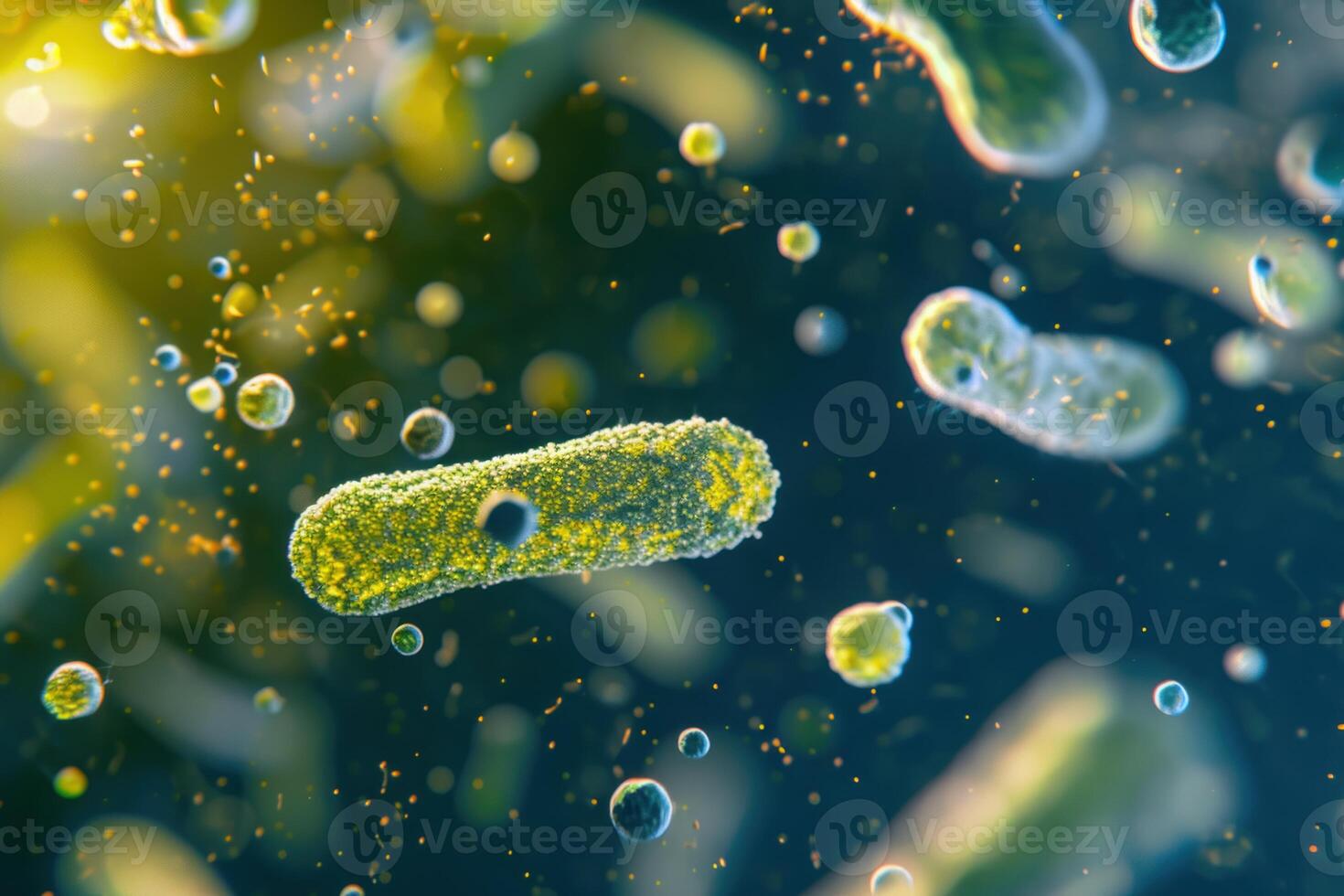 ai generiert unsichtbar Bakterien Makro organisch. generieren ai foto