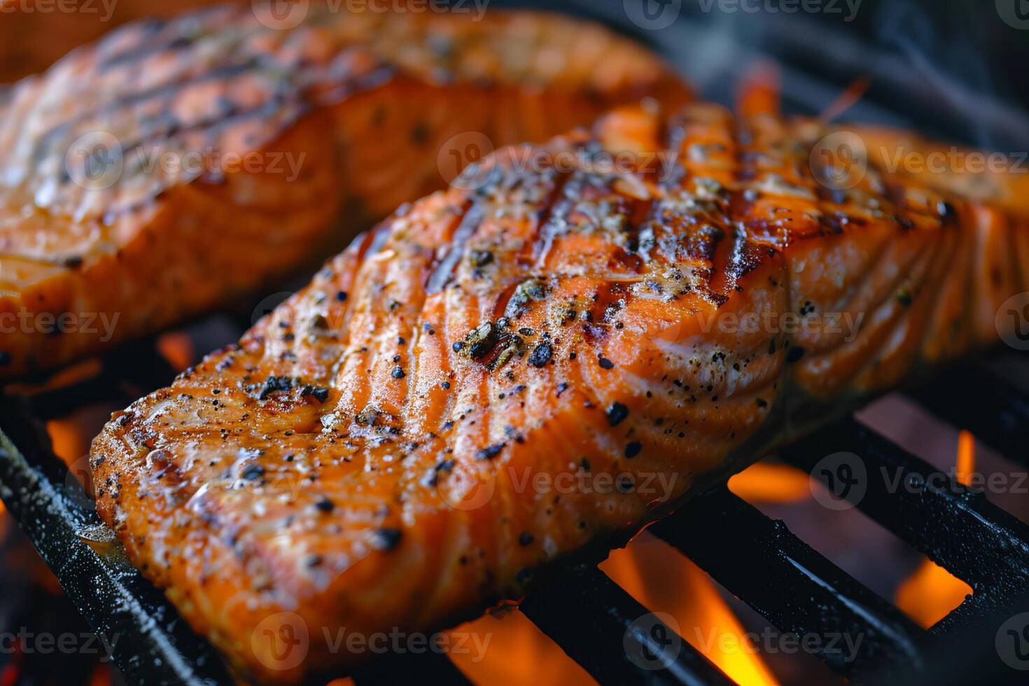 ai generiert gegrillt Lachs Lebensmittel. generieren ai foto