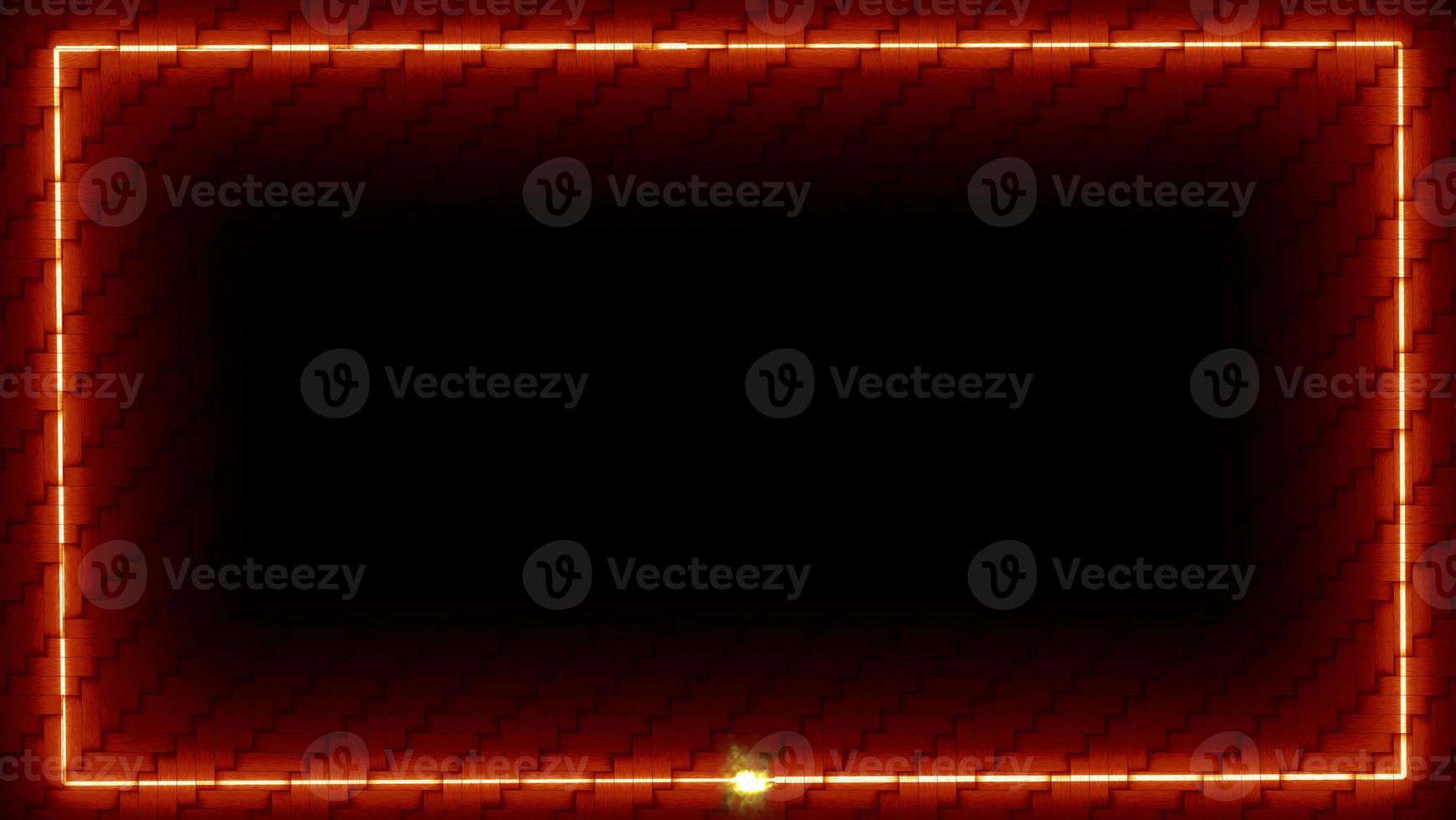 orange Energie am Rand glühen rote Farbe Laser langsame Bewegung auf Ziegelsteintapete foto