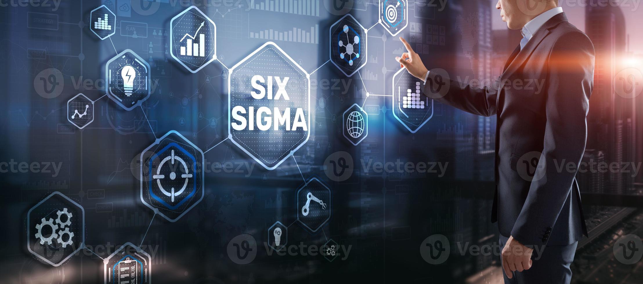 Six Sigma. Managementkonzept zur Verbesserung der Arbeitsqualität einer Organisation oder einer separaten Einheit foto