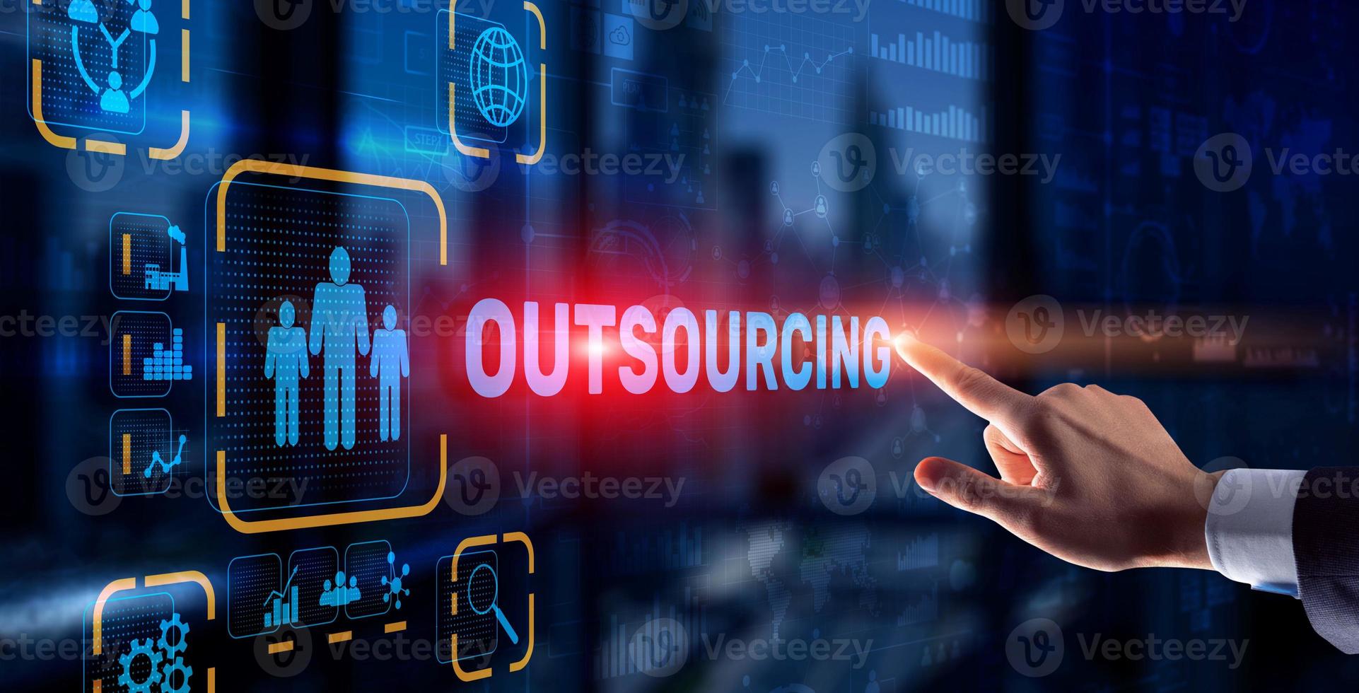 Outsourcing von Business Human Resources Internet Finance Technologiekonzept foto