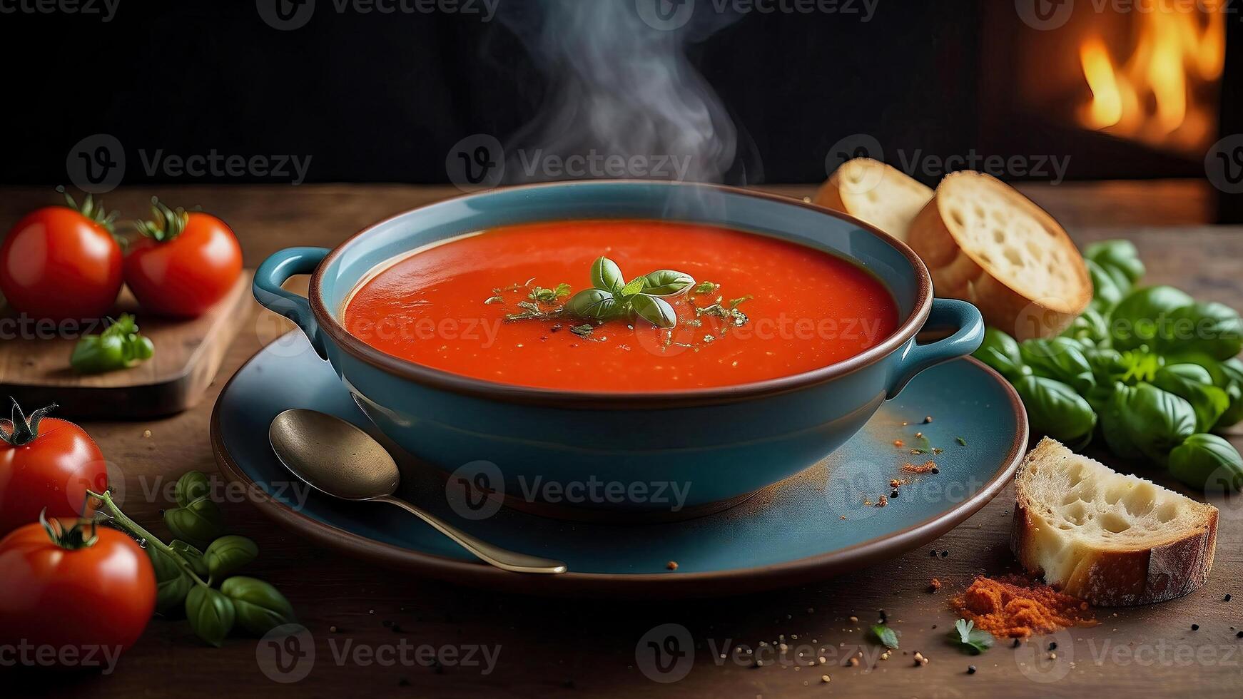 ai generiert köstlich Tomate Suppe foto