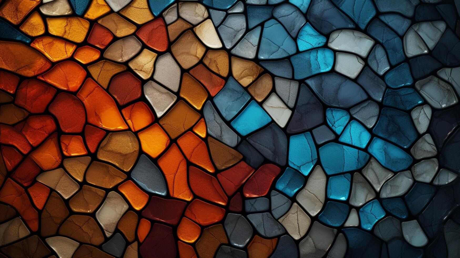 ai generiert Mosaik und Tessellationen Hintergrund foto