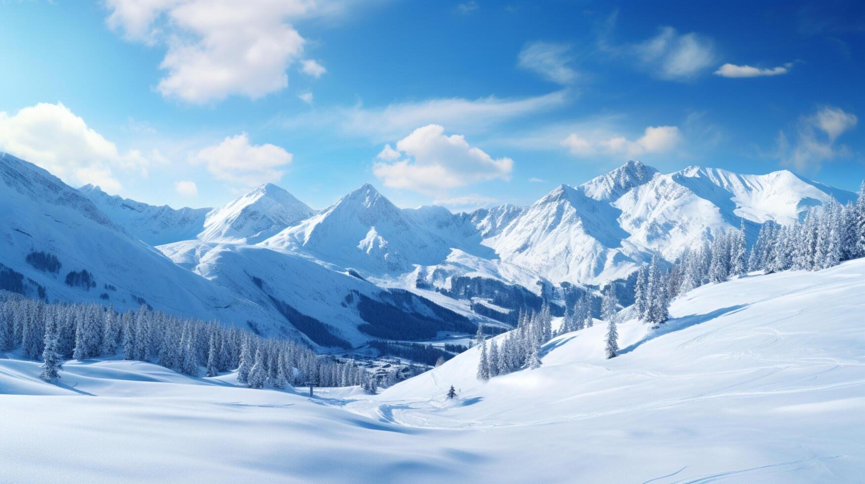 ai generiert Berg Skifahren Flucht Hintergrund foto
