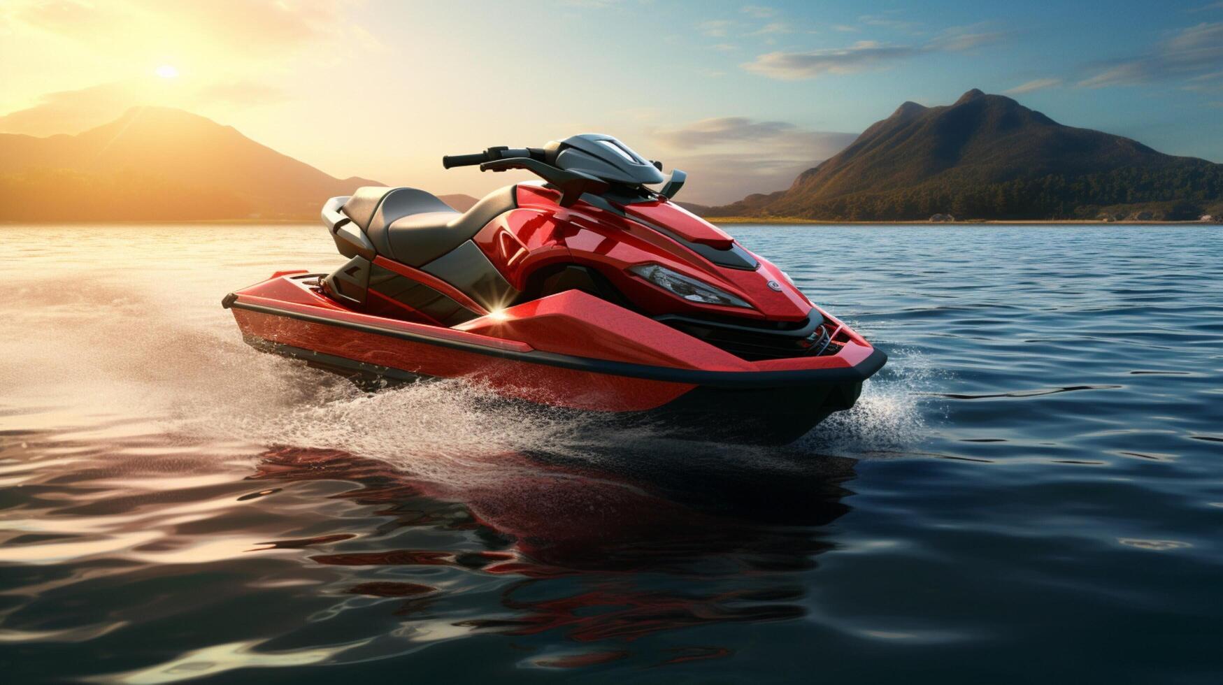 ai generiert Ozean Jet Ski Hintergrund foto