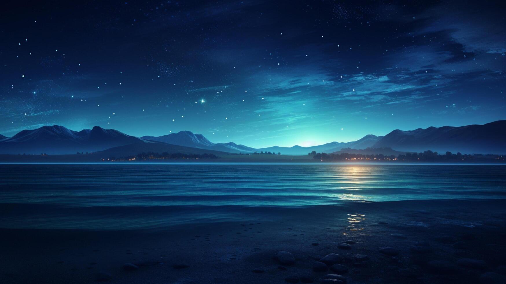 ai generiert Ozean sternenklar Nacht Hintergrund foto