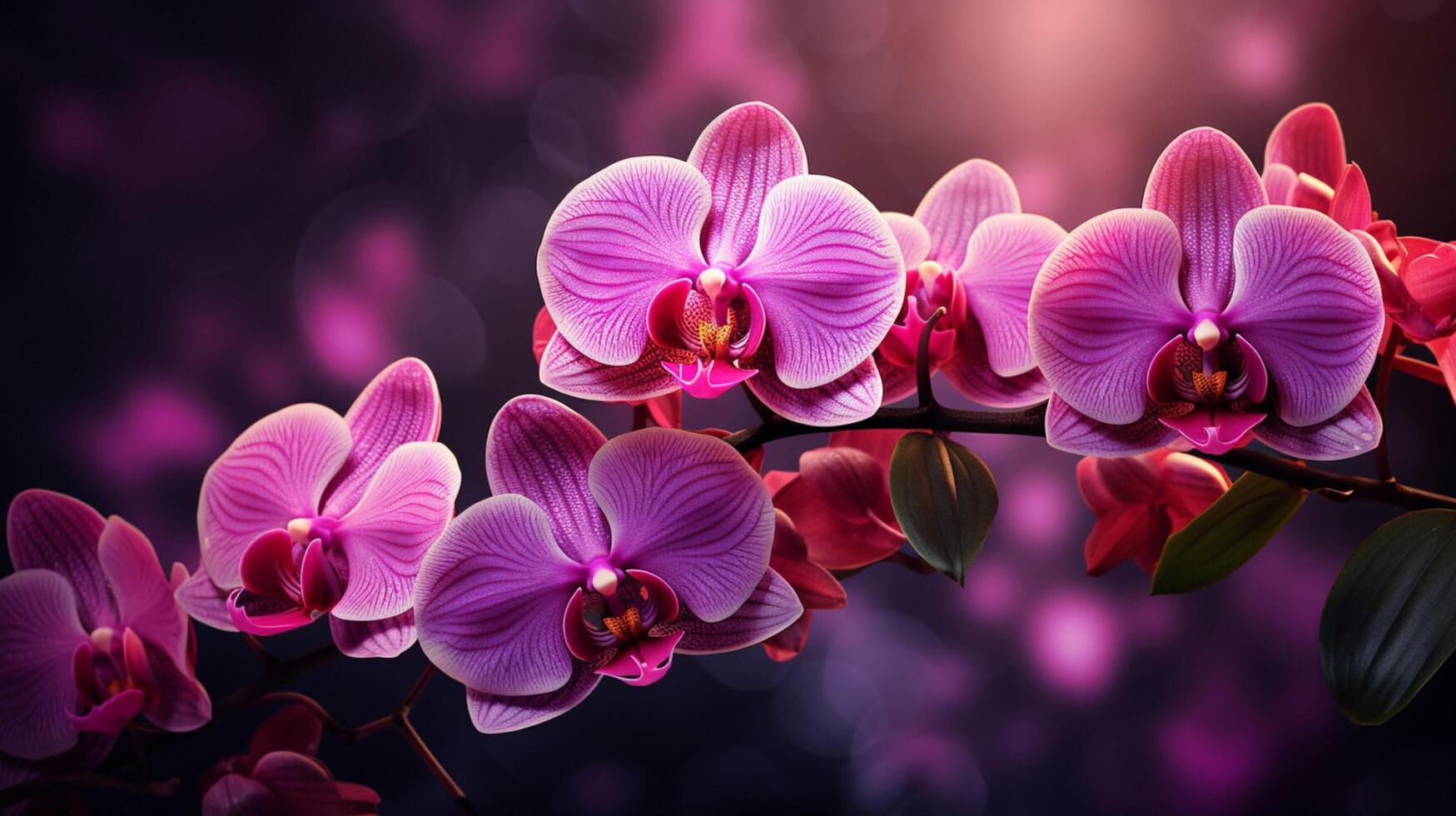 ai generiert Orchidee Blumen- Hintergrund foto