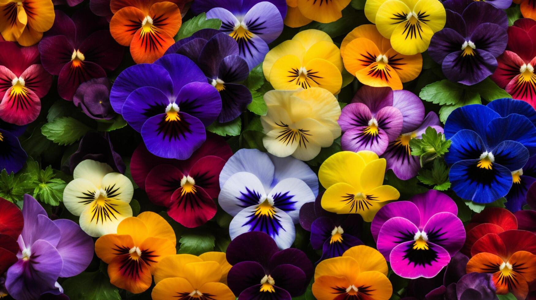 ai generiert Stiefmütterchen Blumen- Hintergrund foto
