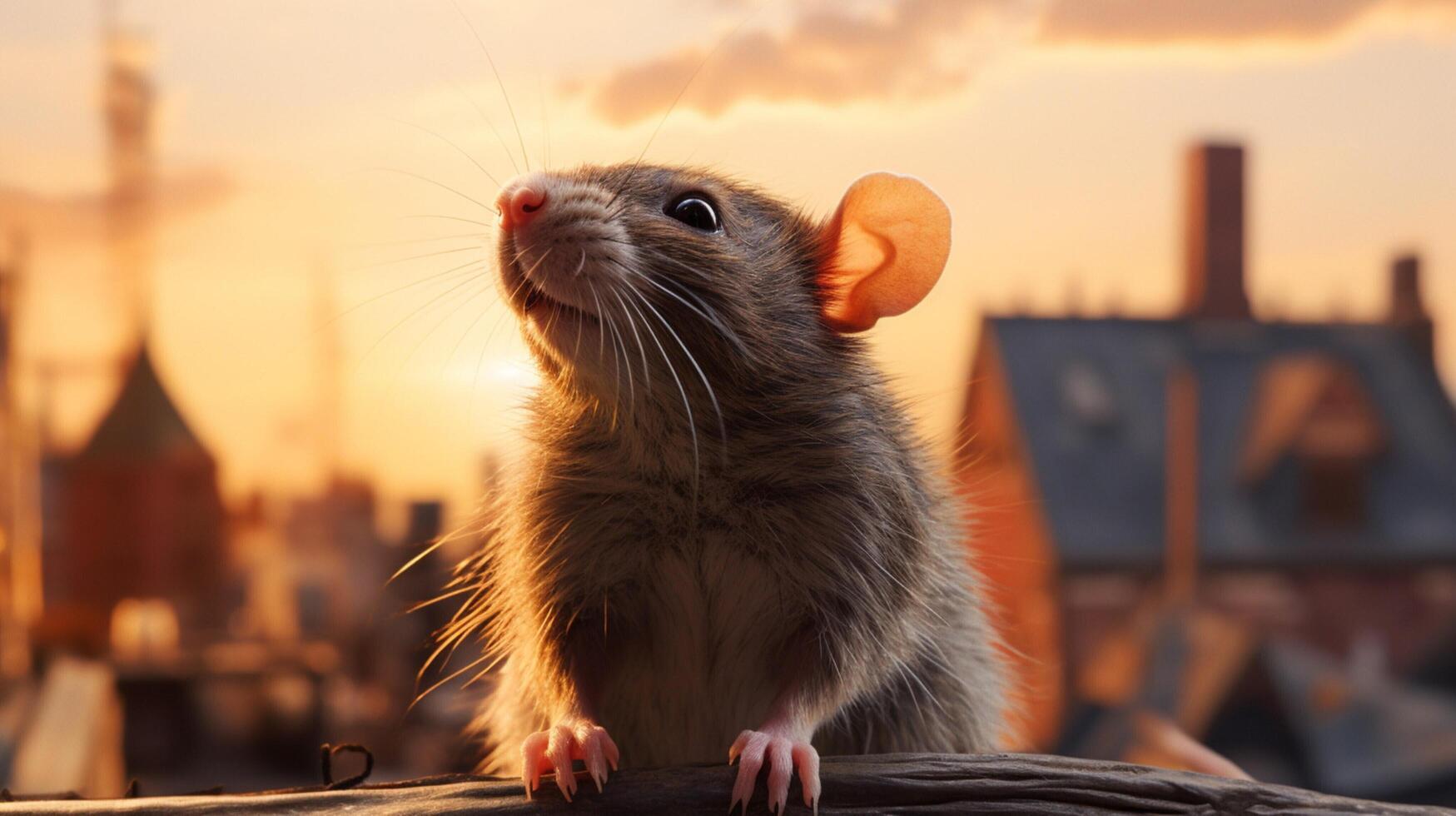 ai generiert ein Ratte ist Stehen auf oben von ein Log foto