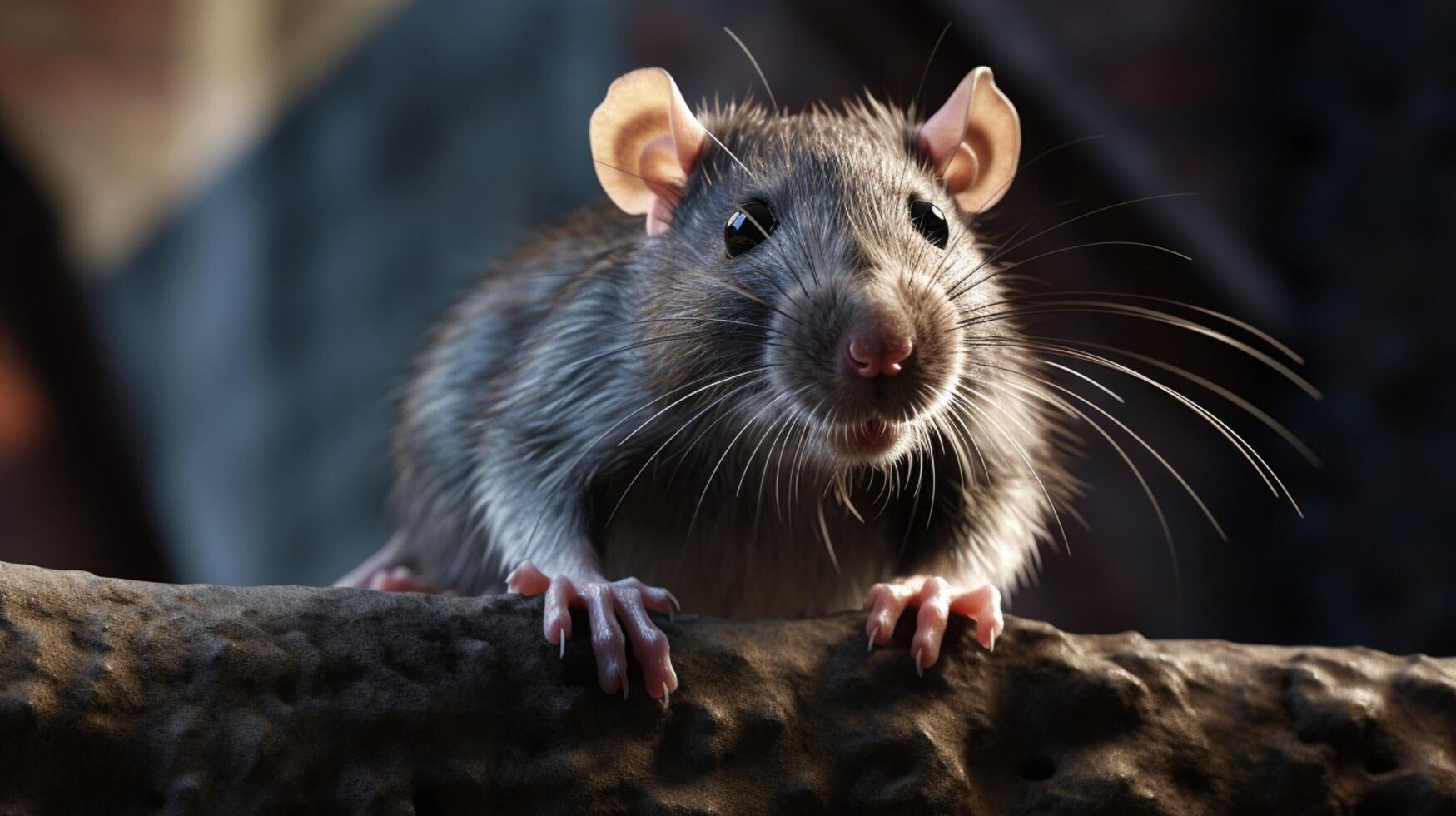 ai generiert ein Ratte ist Stehen auf oben von ein Log foto