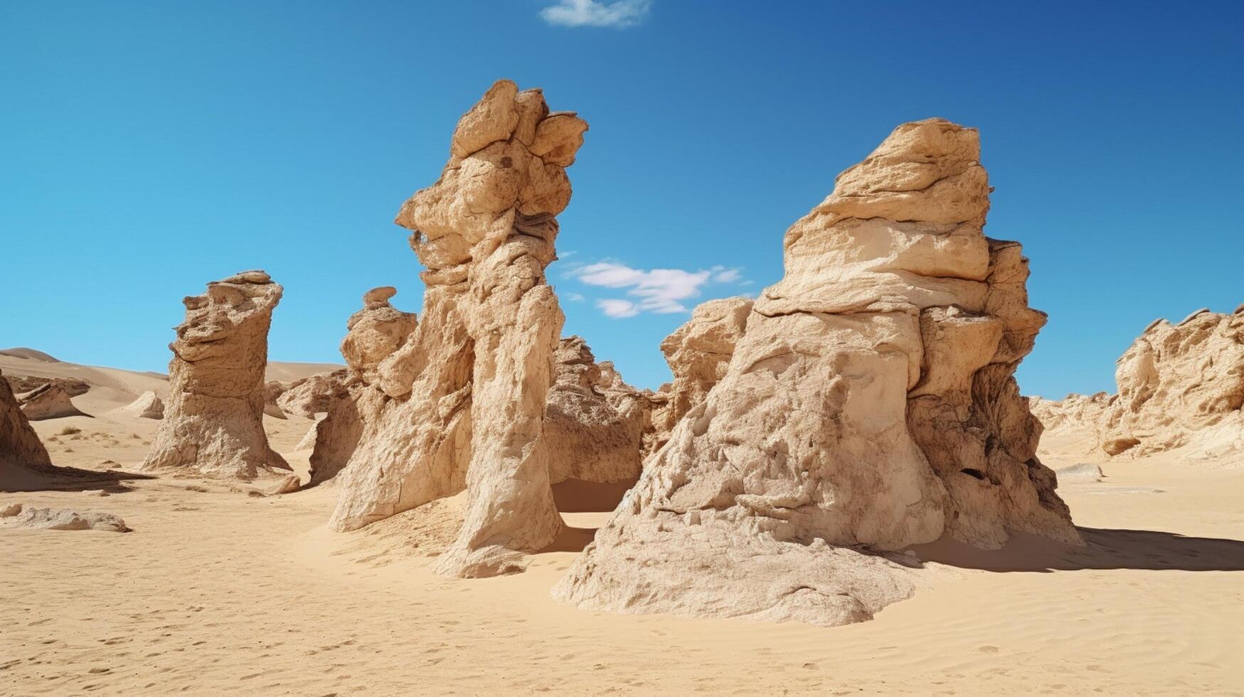 ai generiert ein Sand Schloss auf das Strand mit Blau Himmel foto