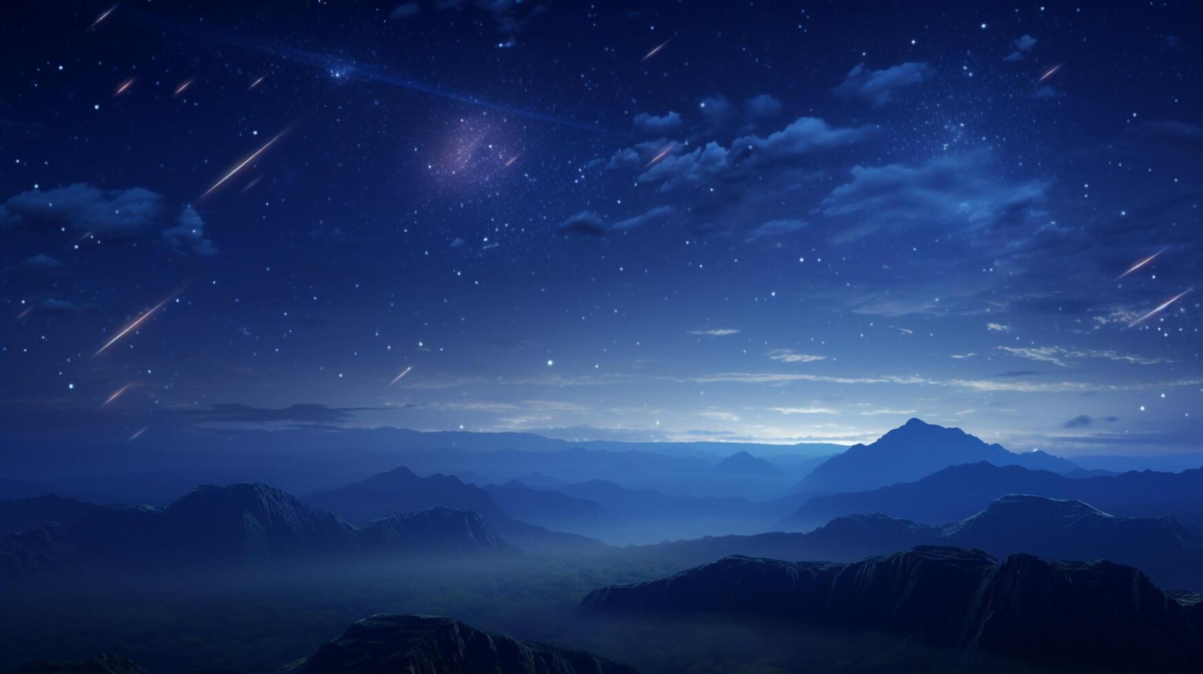 ai generiert Himmel mit Meteor Dusche Hintergrund foto