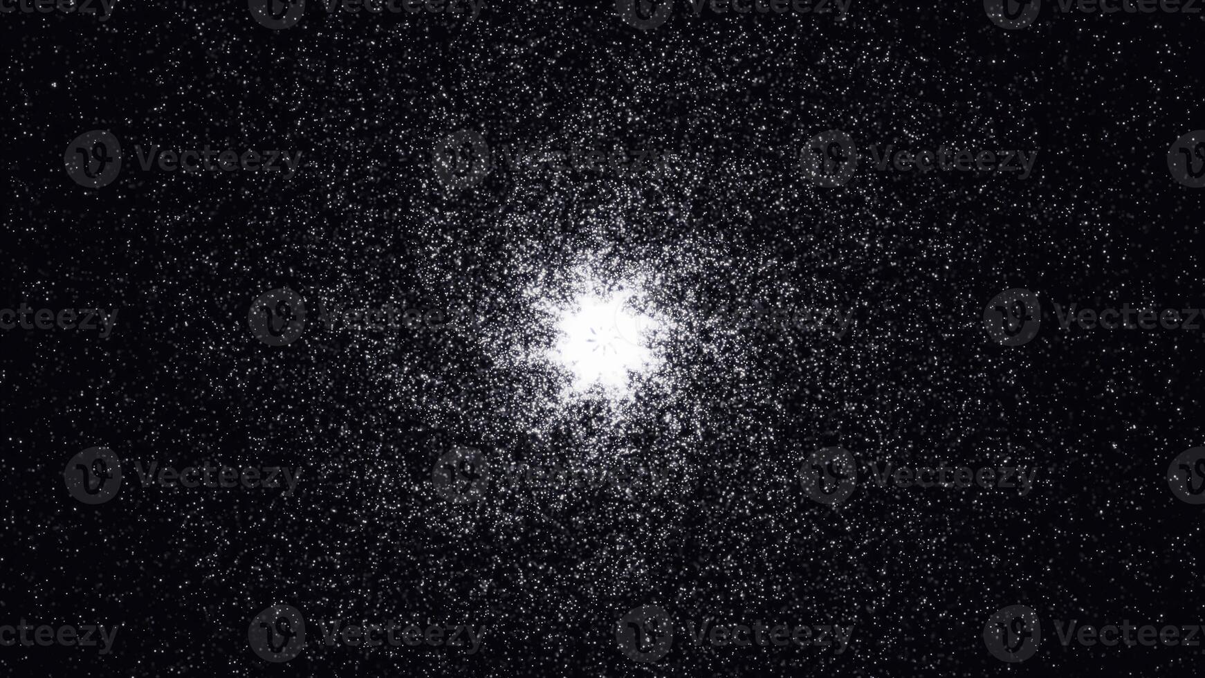 abstrakt Galaxis mit Weiß Star Staub auf schwarz Hintergrund. Digital kosmisch Universum mit Weiß leuchtenden Sterne, einfarbig. foto