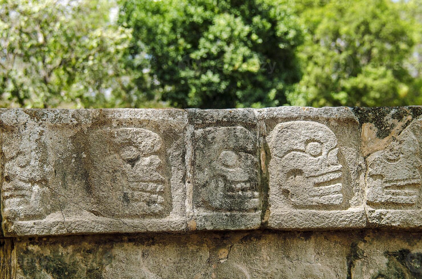 Abonnieren Detail beim chichen Itza, Wunder von das Welt foto