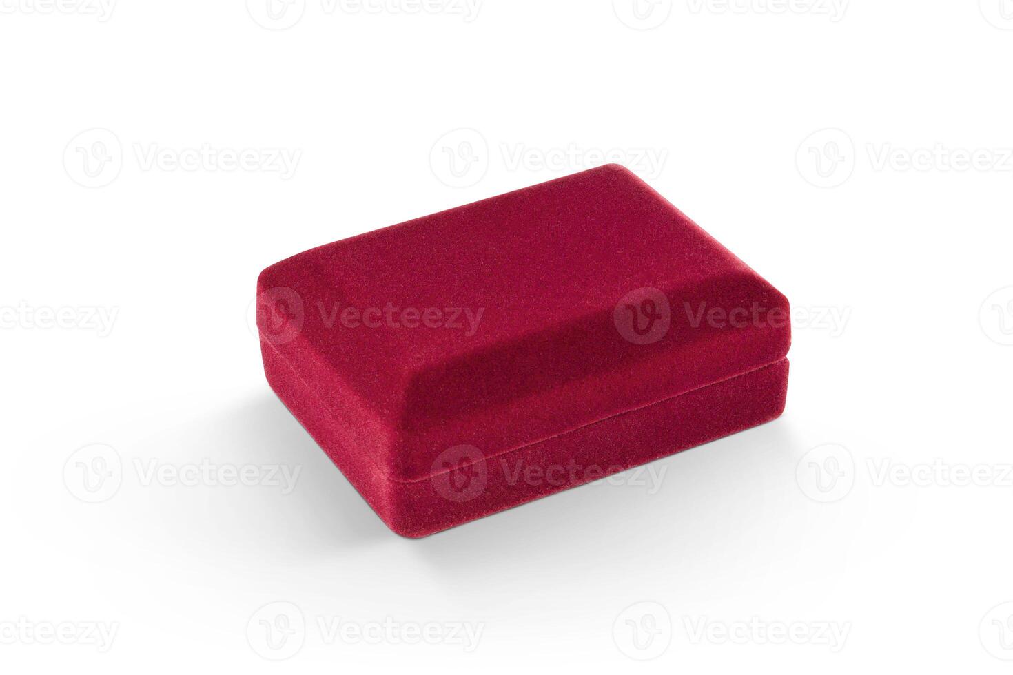 rot Samt Geschenk Box zum Schmuck isoliert auf Weiß Hintergrund foto