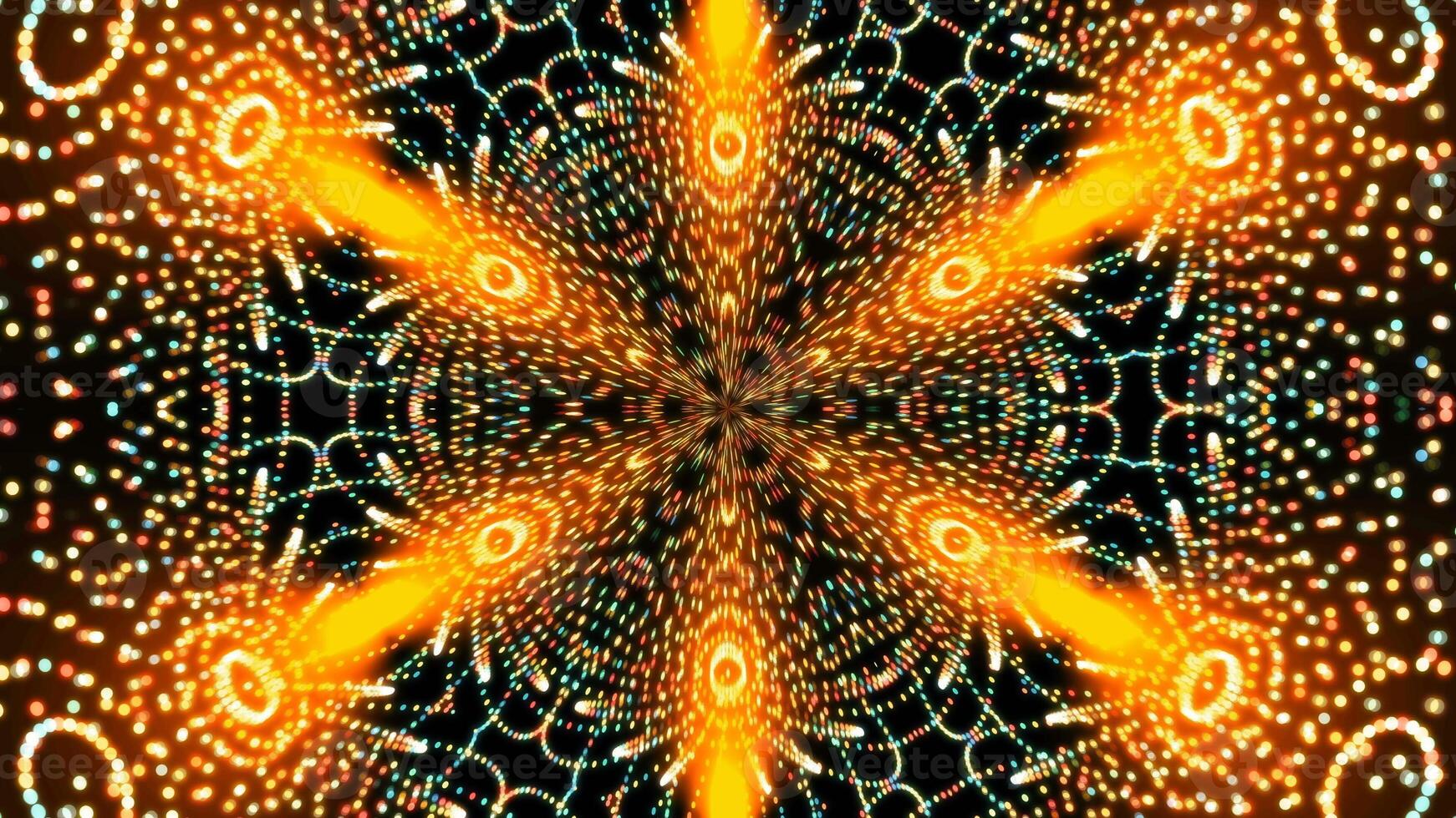 abstrakt Symmetrie Kaleidoskop mit viele Kreise, 3d Rendern Hintergrund, Computer Erstellen Hintergrund foto