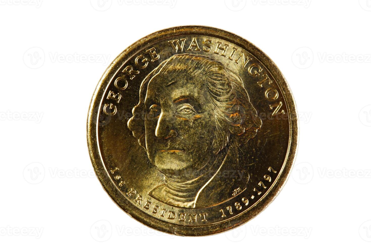 vereinigt Zustände Münze Kopf Seite George Washington einer Dollar foto