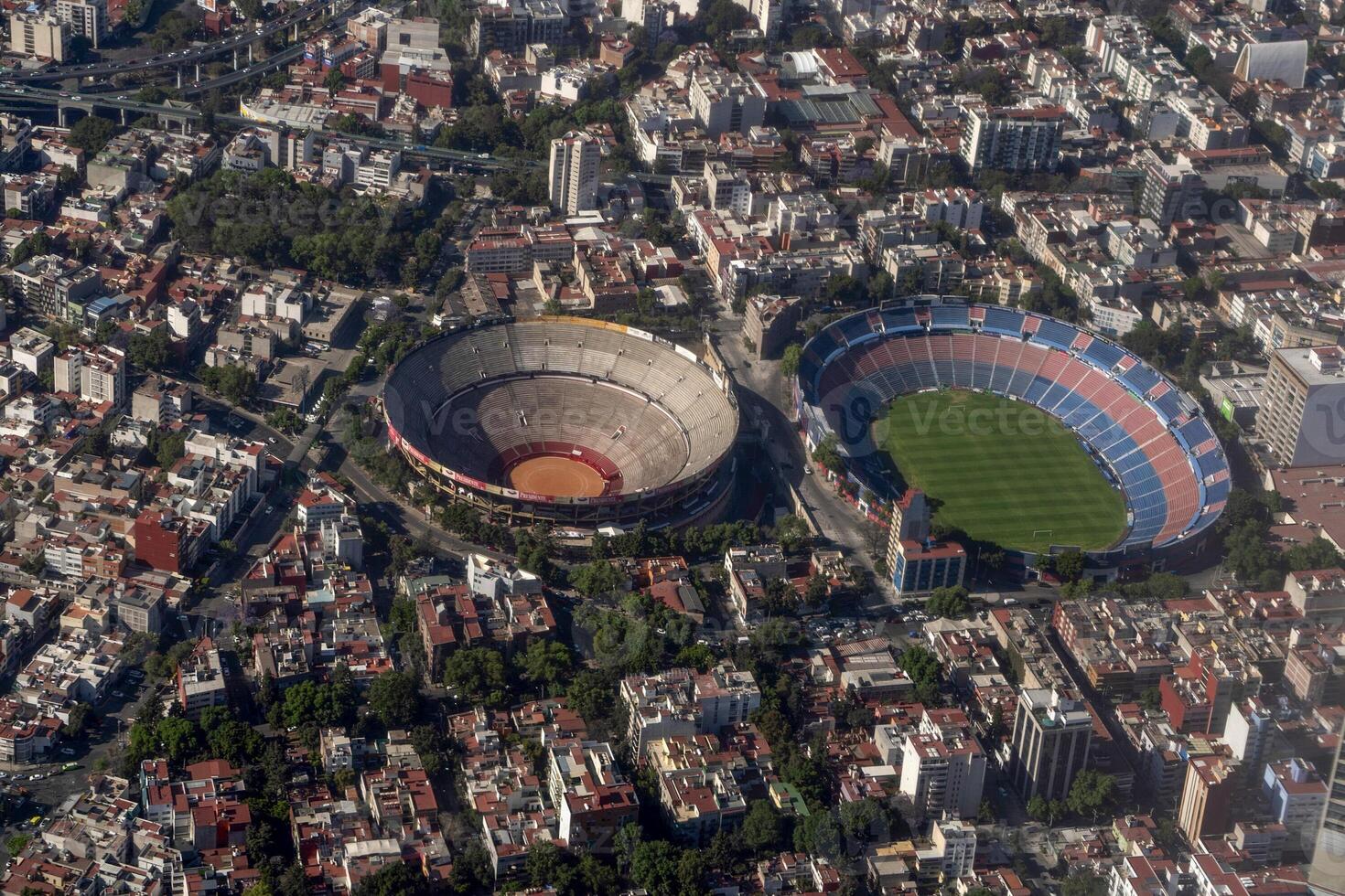 Stadion von Mexiko Stadt Antenne Aussicht Landschaft von Flugzeug foto