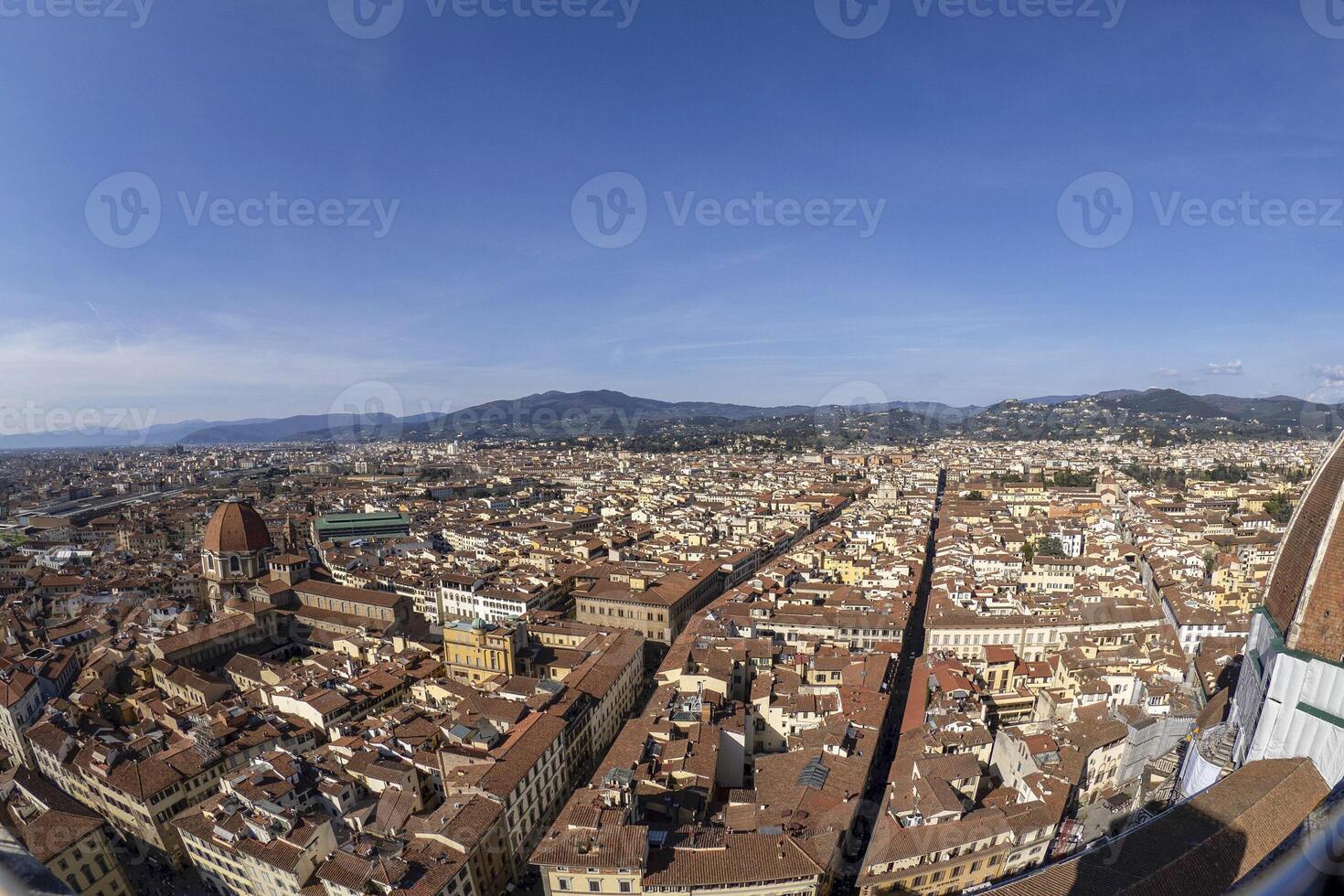 Florenz Antenne Aussicht Stadtbild von giotto Turm Detail in der Nähe von Kathedrale Santa Maria dei Fiori, brunelleschi Kuppel Italien foto