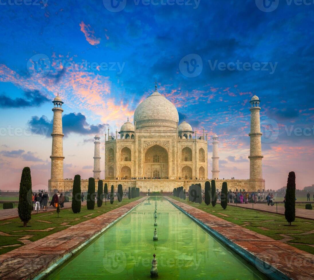 taj Mahal auf Sonnenaufgang Sonnenuntergang, agra, Indien foto