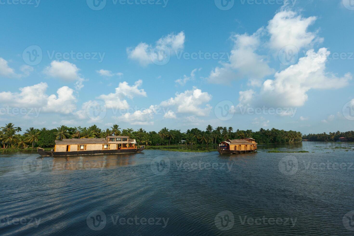 Hausboot auf Kerala Backwaters, Indien foto