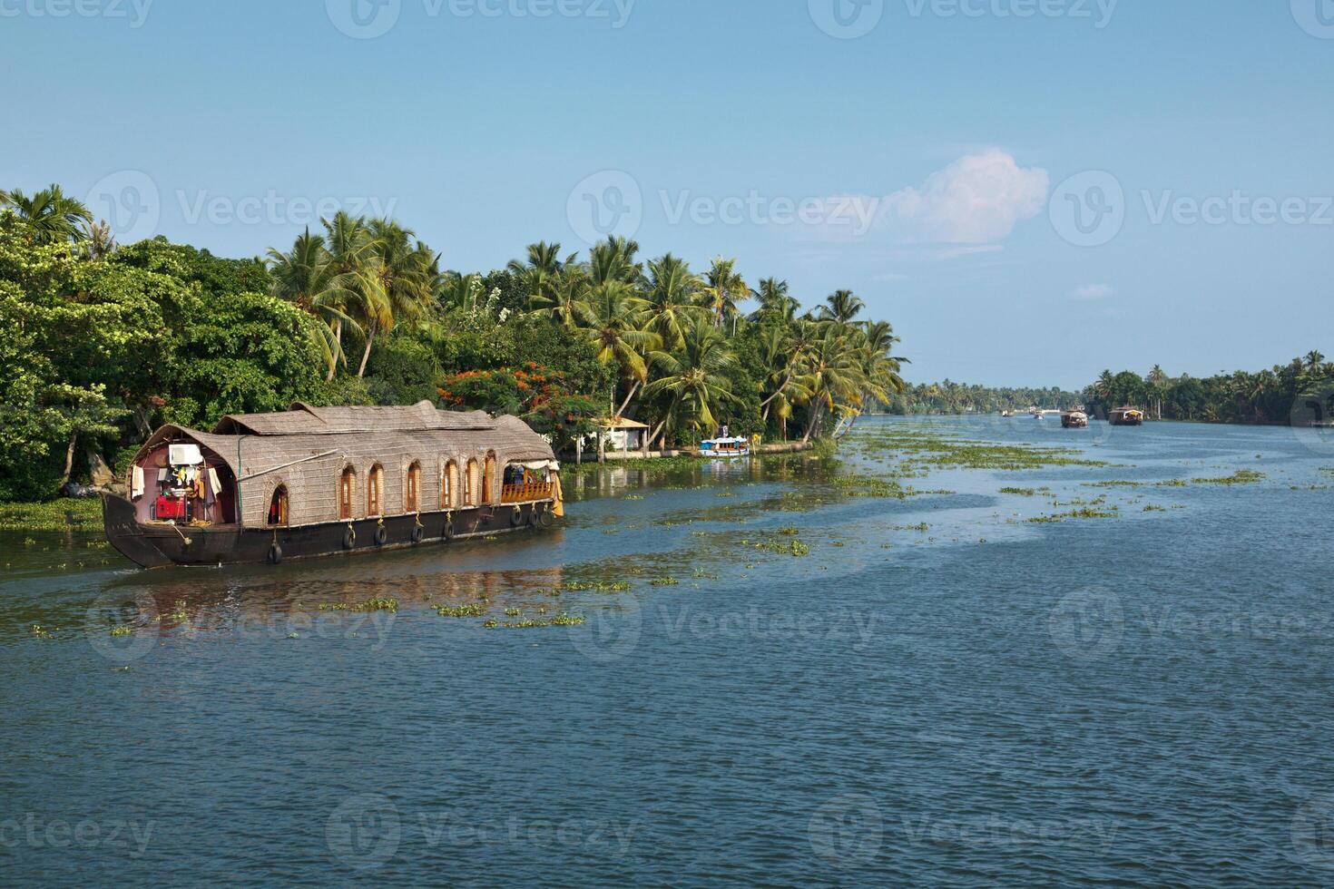 Hausboot auf Kerala Backwaters, Indien foto