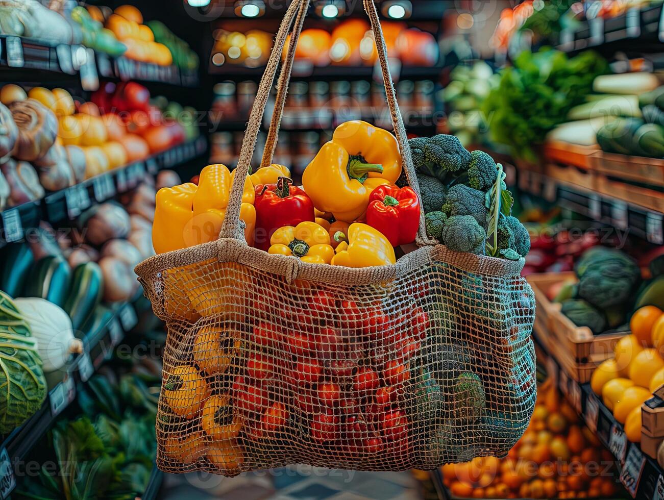 ai generiert Gemüse auf Markt Stall foto