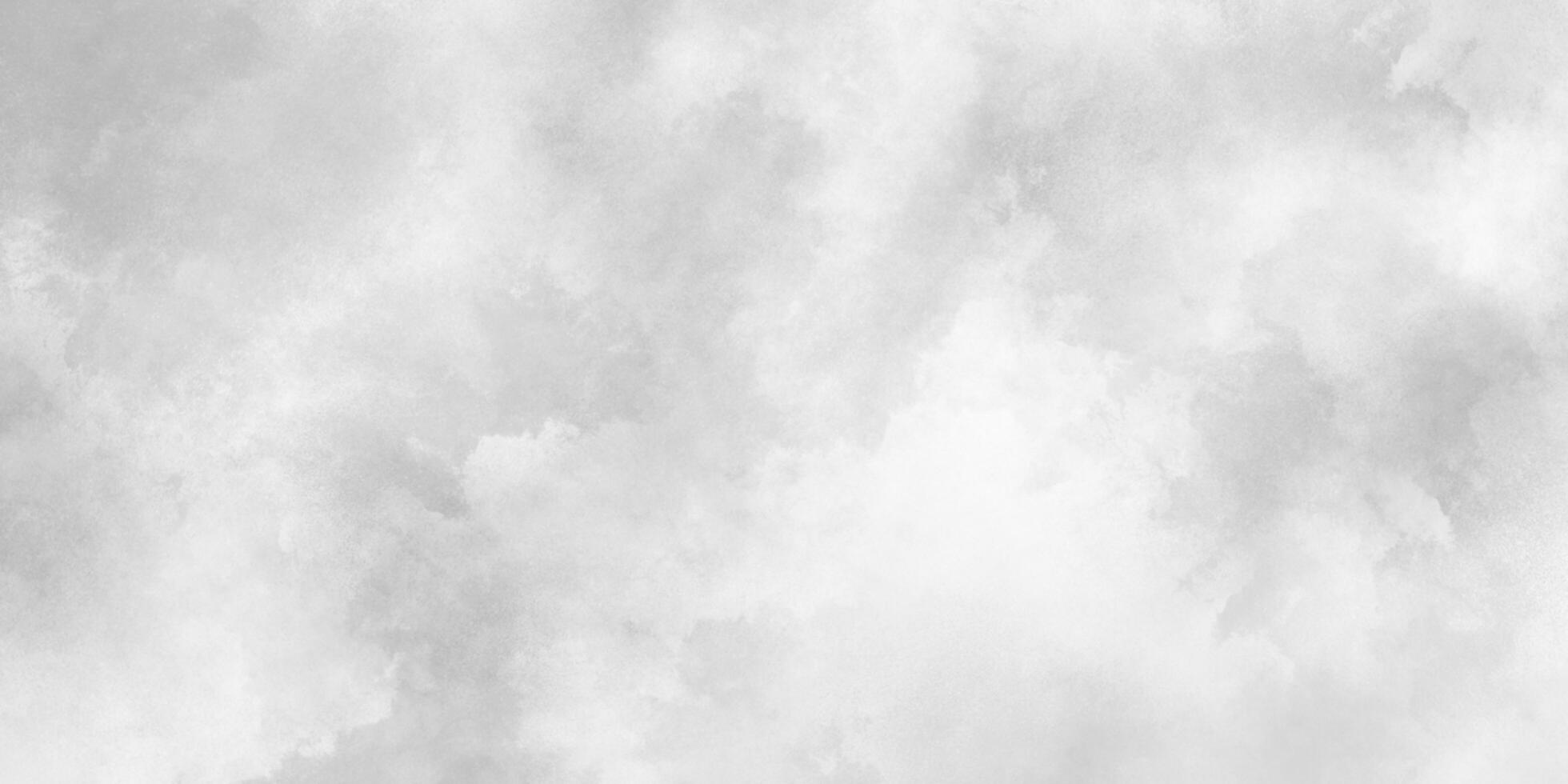 Grunge Wolken oder Smog Textur mit Flecken, Weiß wolkig Himmel oder Wolkenlandschaft oder Nebel, schwarz und Weiß Gradient Aquarell Hintergrund. foto