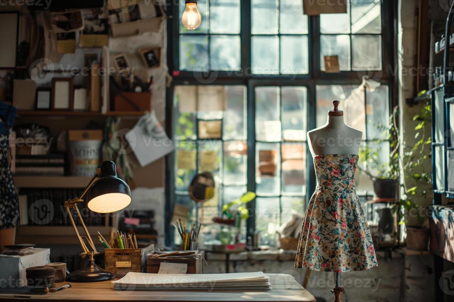 ai generiert Mode Designer Kleider auf Schaufensterpuppen im Mode Ausstellungsräume. foto