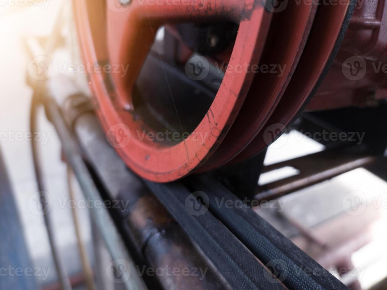 Gürtel Rolle Motor- Gefahren Pumpen.doppelt Gürtel Rolle. foto