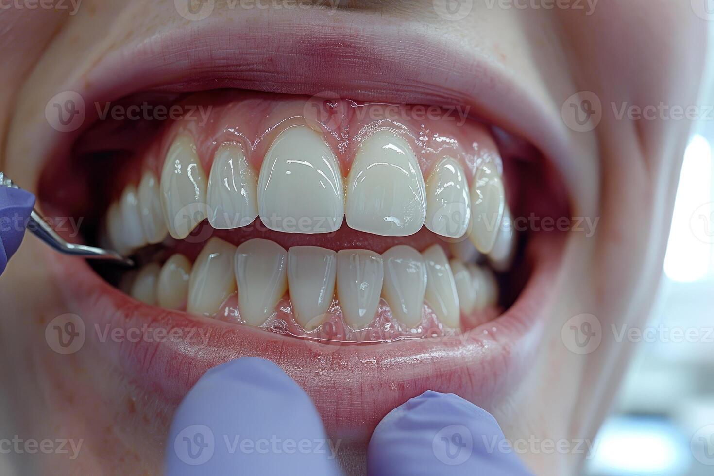ai generiert breit Lächeln Dental Zähne Fachmann Fotografie foto