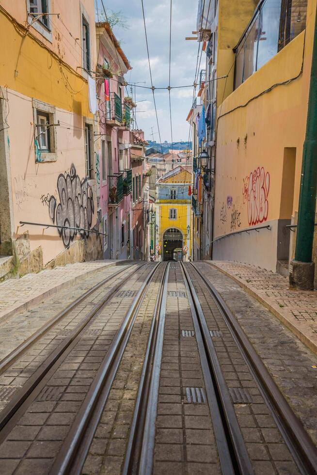 Bica Aufzug Straßenbahn im Lissabon, Portugal foto