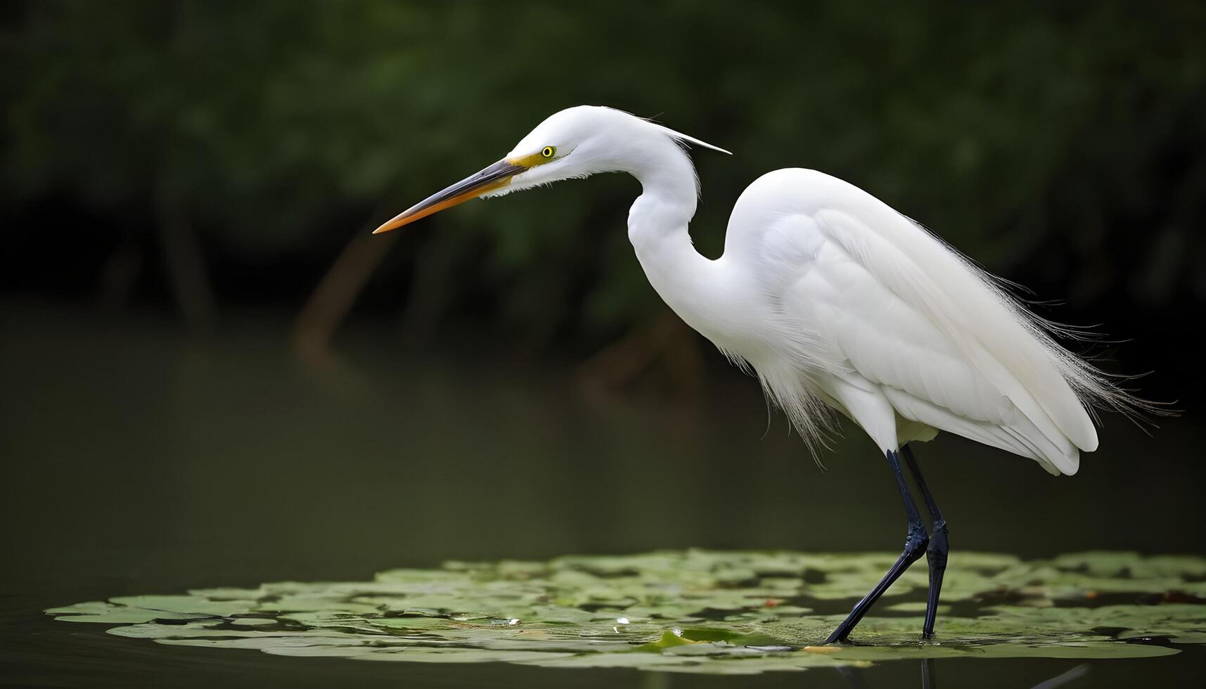 ai generiert großartig Weiß Reiher Vogel Lager Foto, Reiher Vogel Fotografie.Wildtiere Fotografie, foto