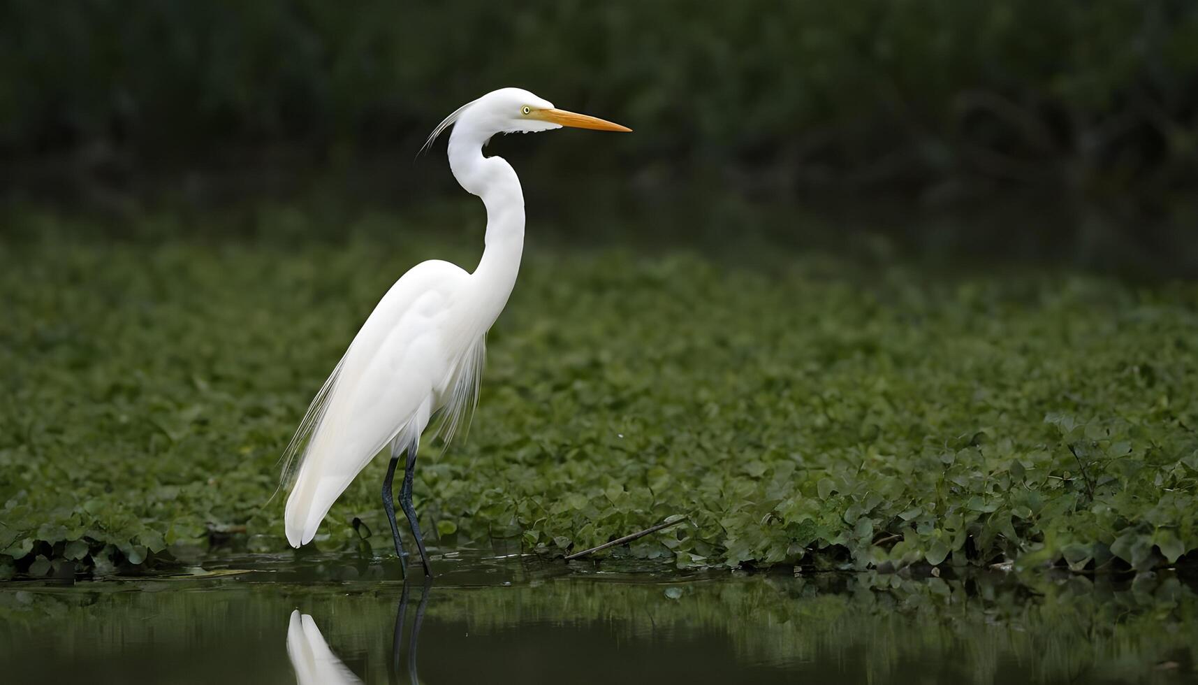 ai generiert großartig Weiß Reiher Vogel Lager Foto, Reiher Vogel Fotografie.Wildtiere Fotografie, foto