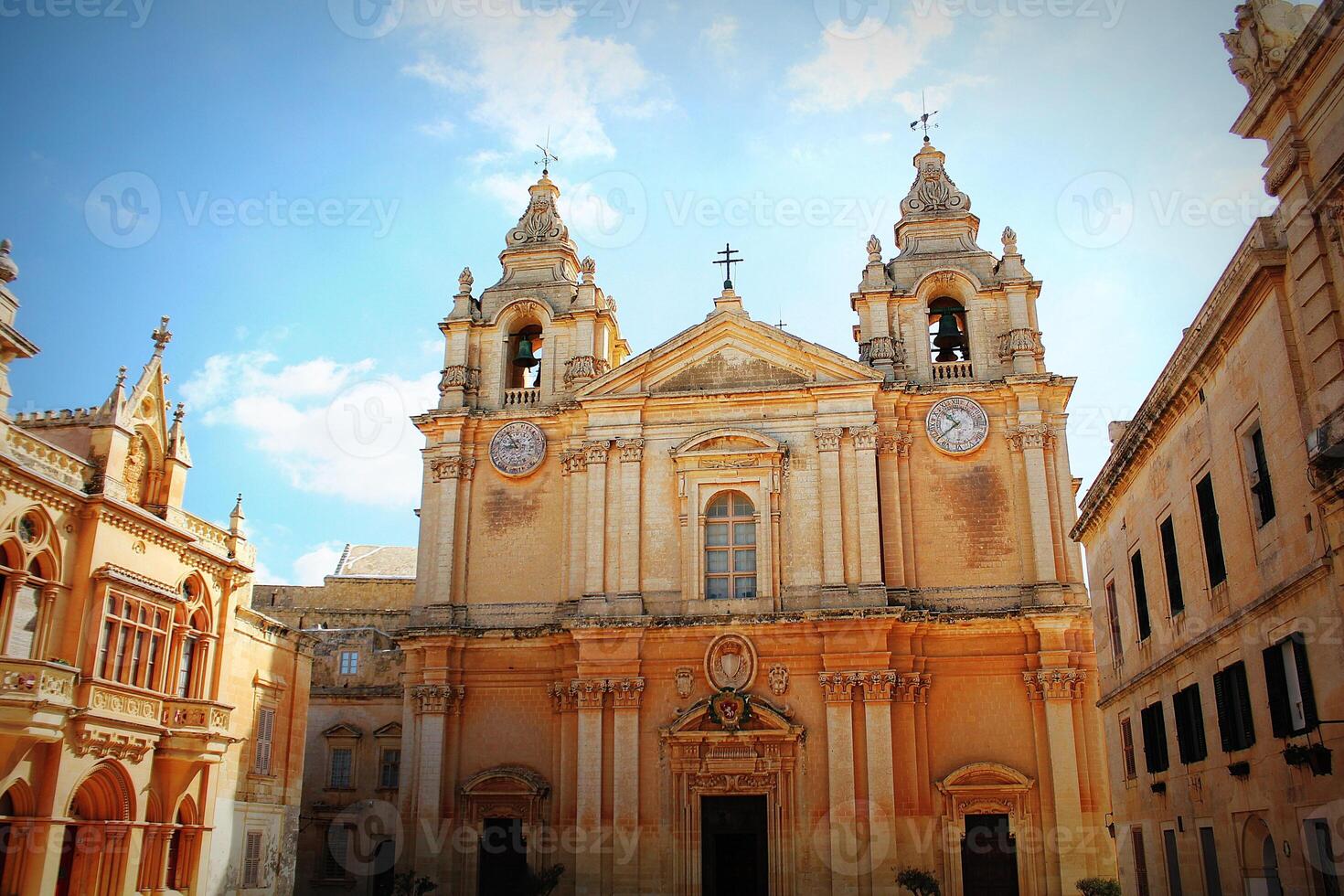 Heilige Pauls Kathedrale entworfen durch das Architekt Lorenzo gafa im mdina, Malta foto