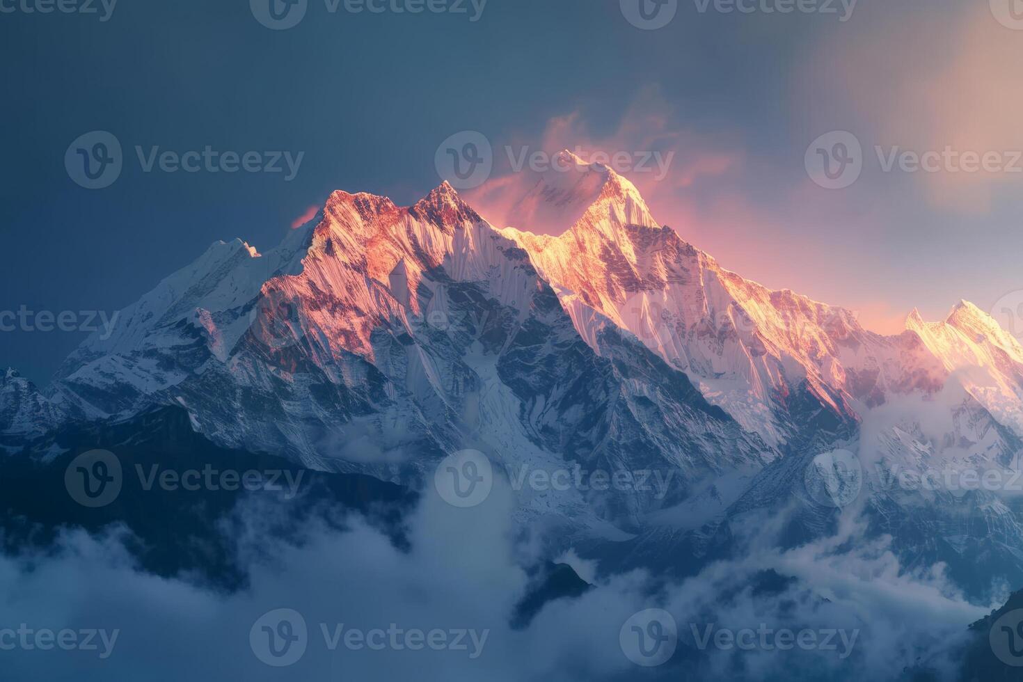 schneebedeckt Berg Gipfel Aussicht foto