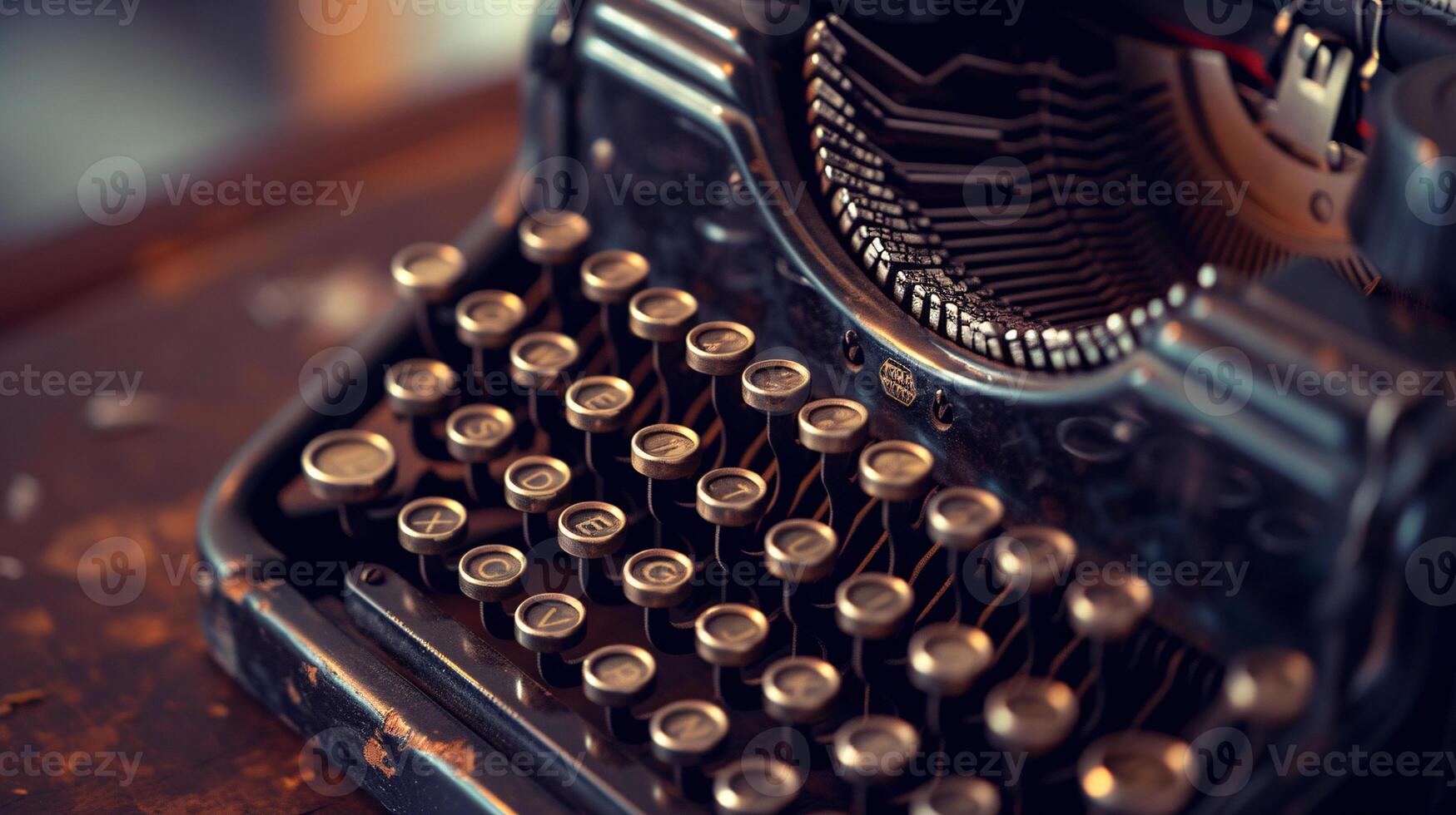 ein Jahrgang Schreibmaschine, gebadet im weich, gerichtet Licht foto