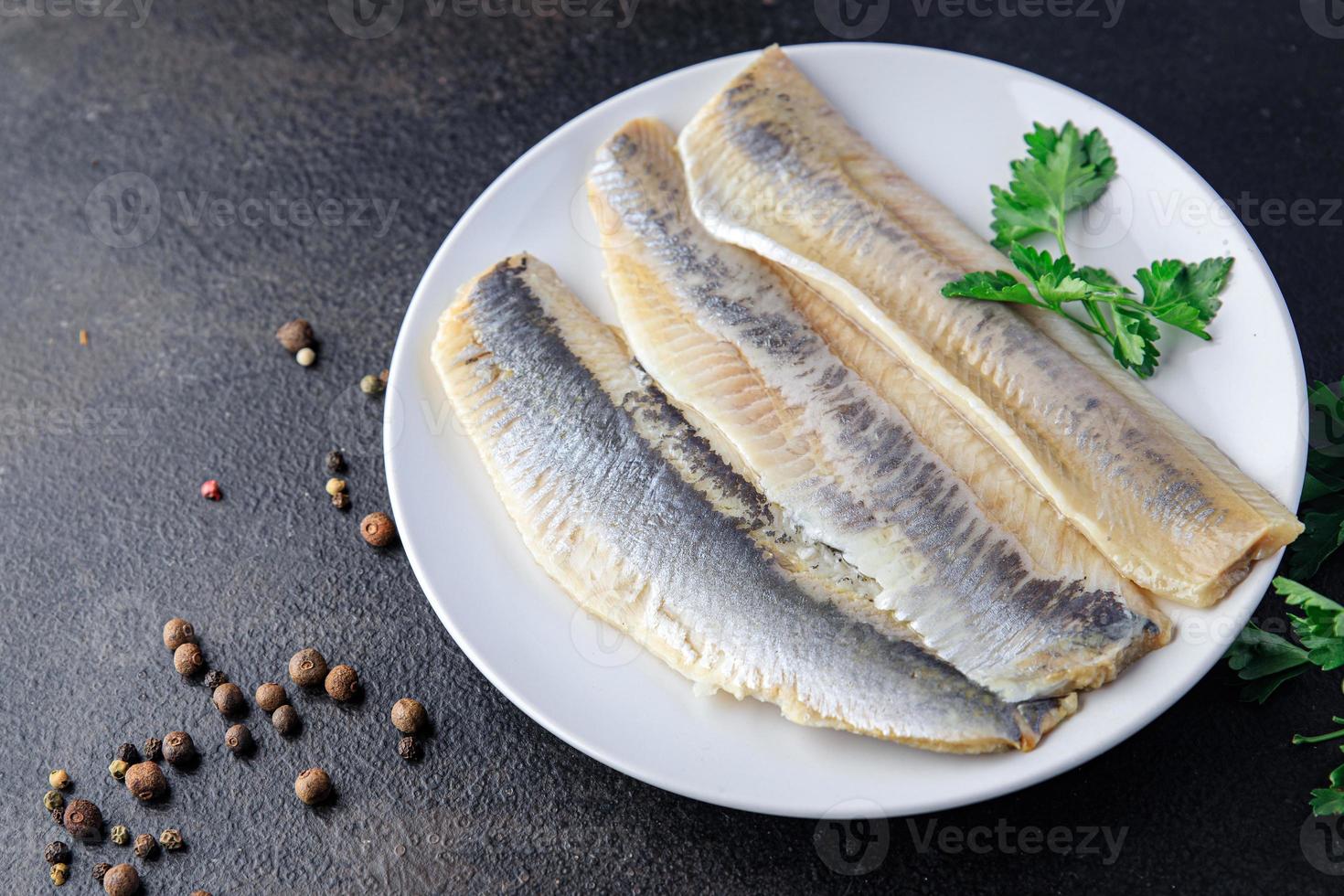 Hering Fischfilet frische Meeresfrüchte foto