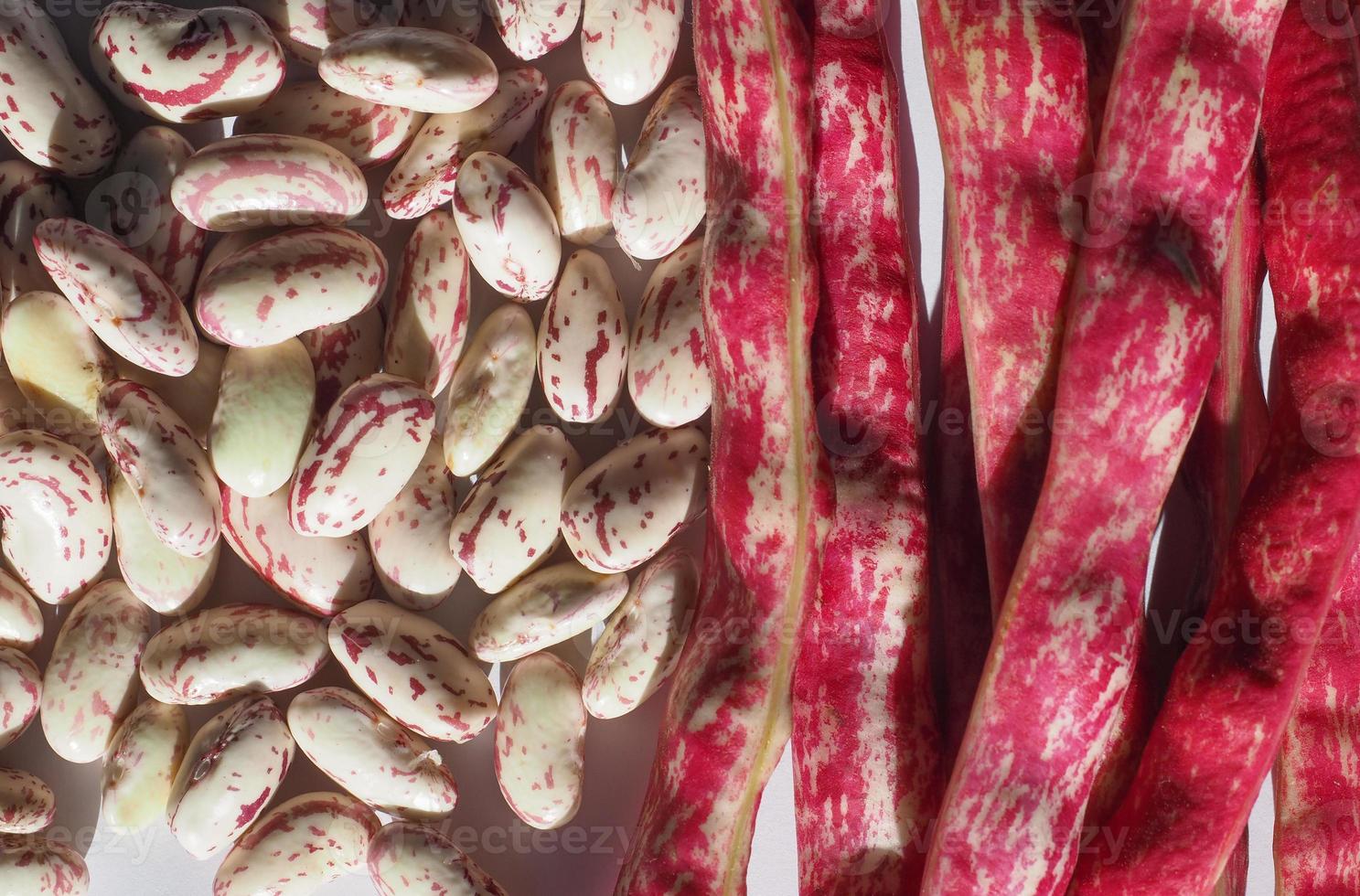 Karmesinrote Bohnen Hülsenfrüchte Gemüse Essen foto