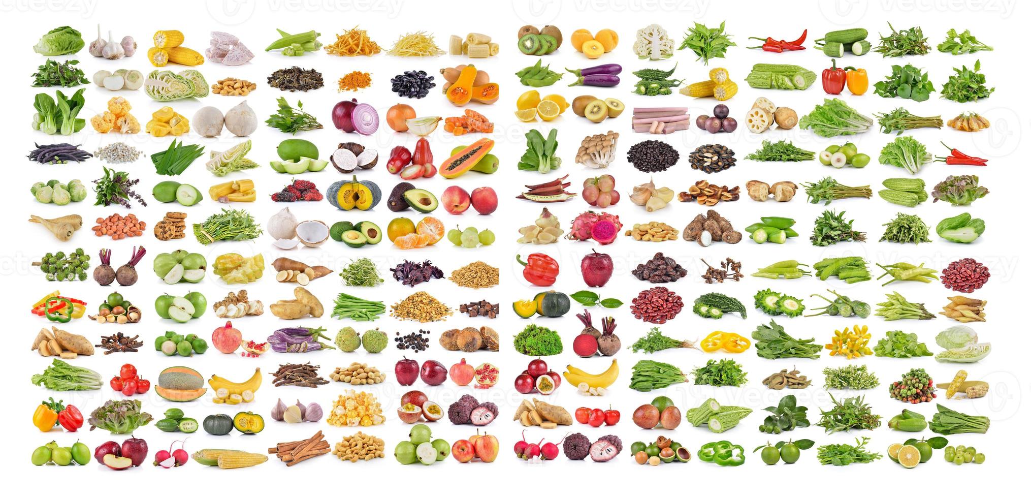 Gemüse und Obst auf Weiß foto