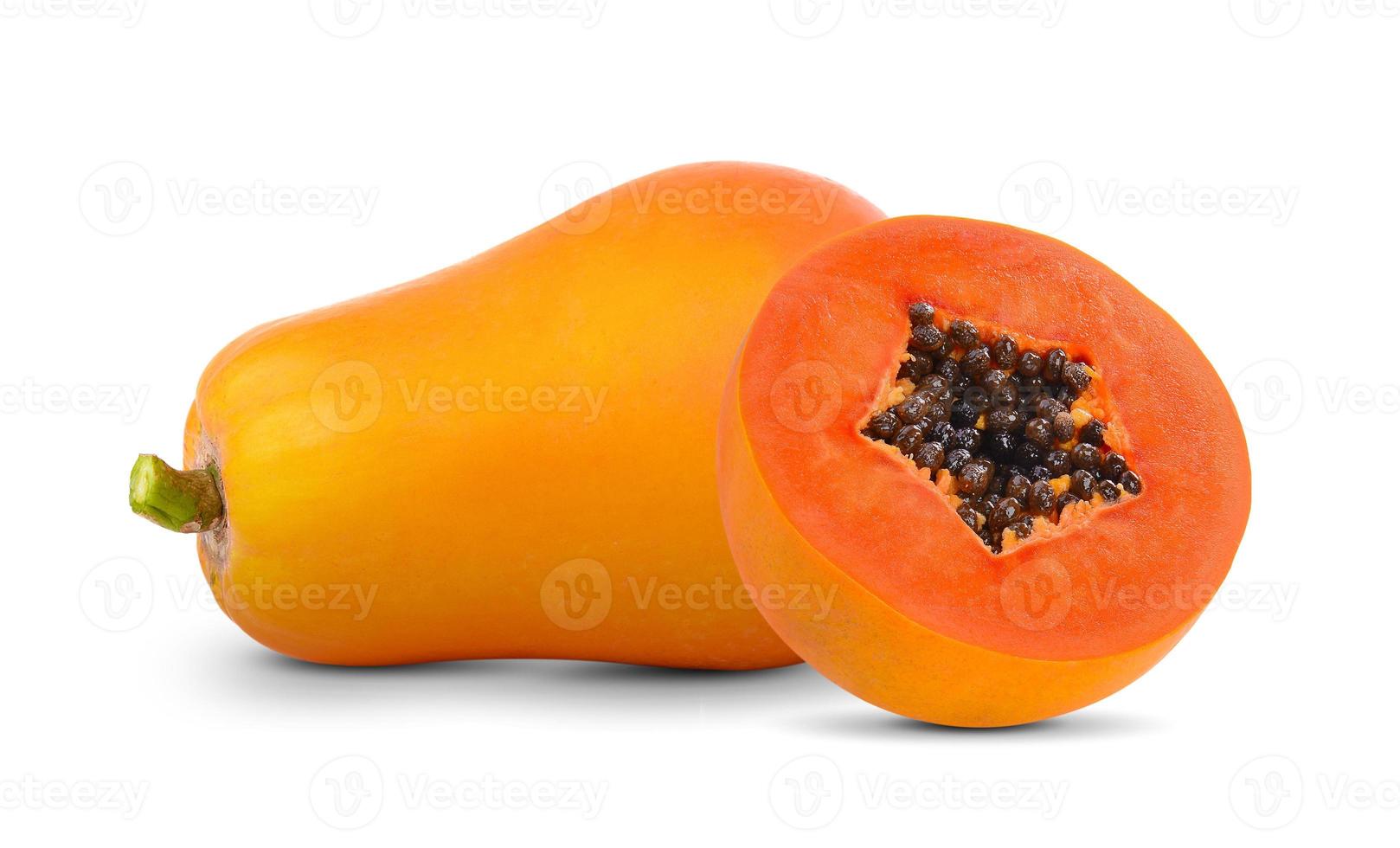 Papaya auf weißem Hintergrund foto