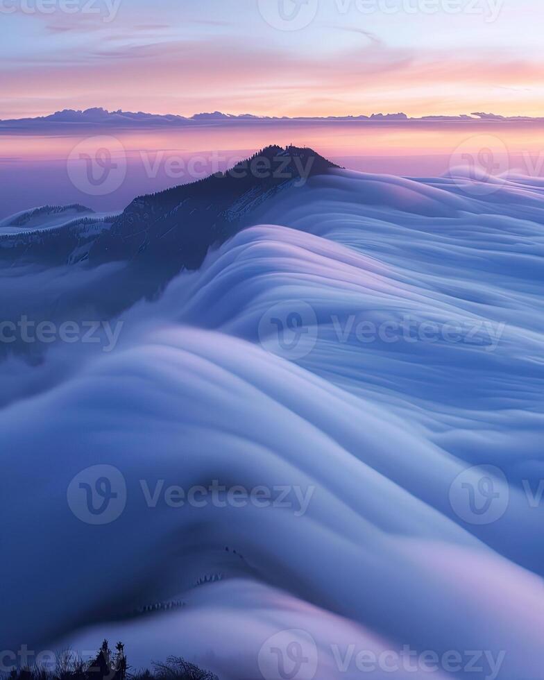 Berg Nebel Landschaft Aussicht foto