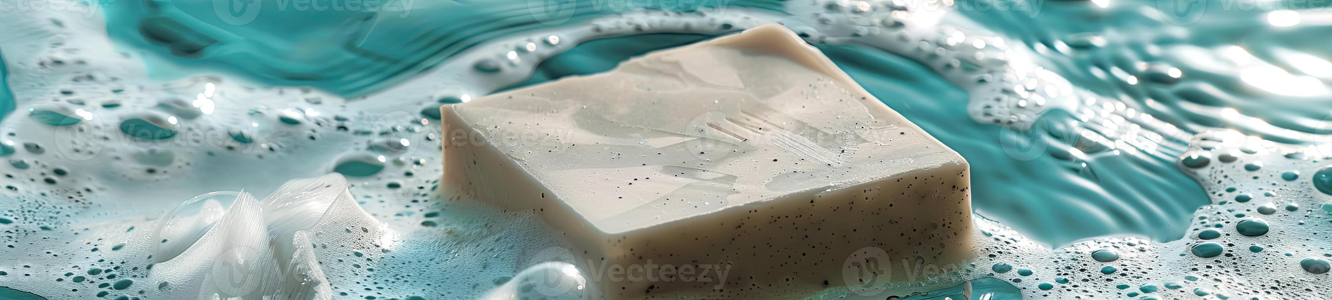 schwebend Peeling Seife Bar im das Meer foto