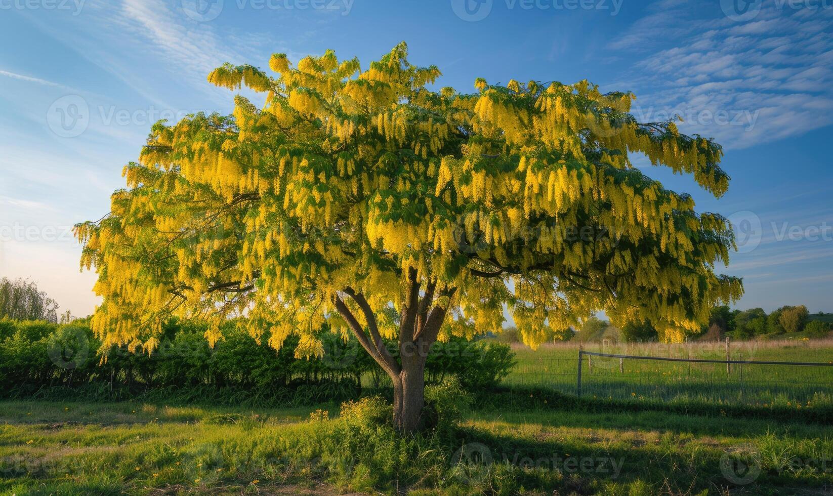 Goldregen Baum im ein Landschaft Landschaft foto