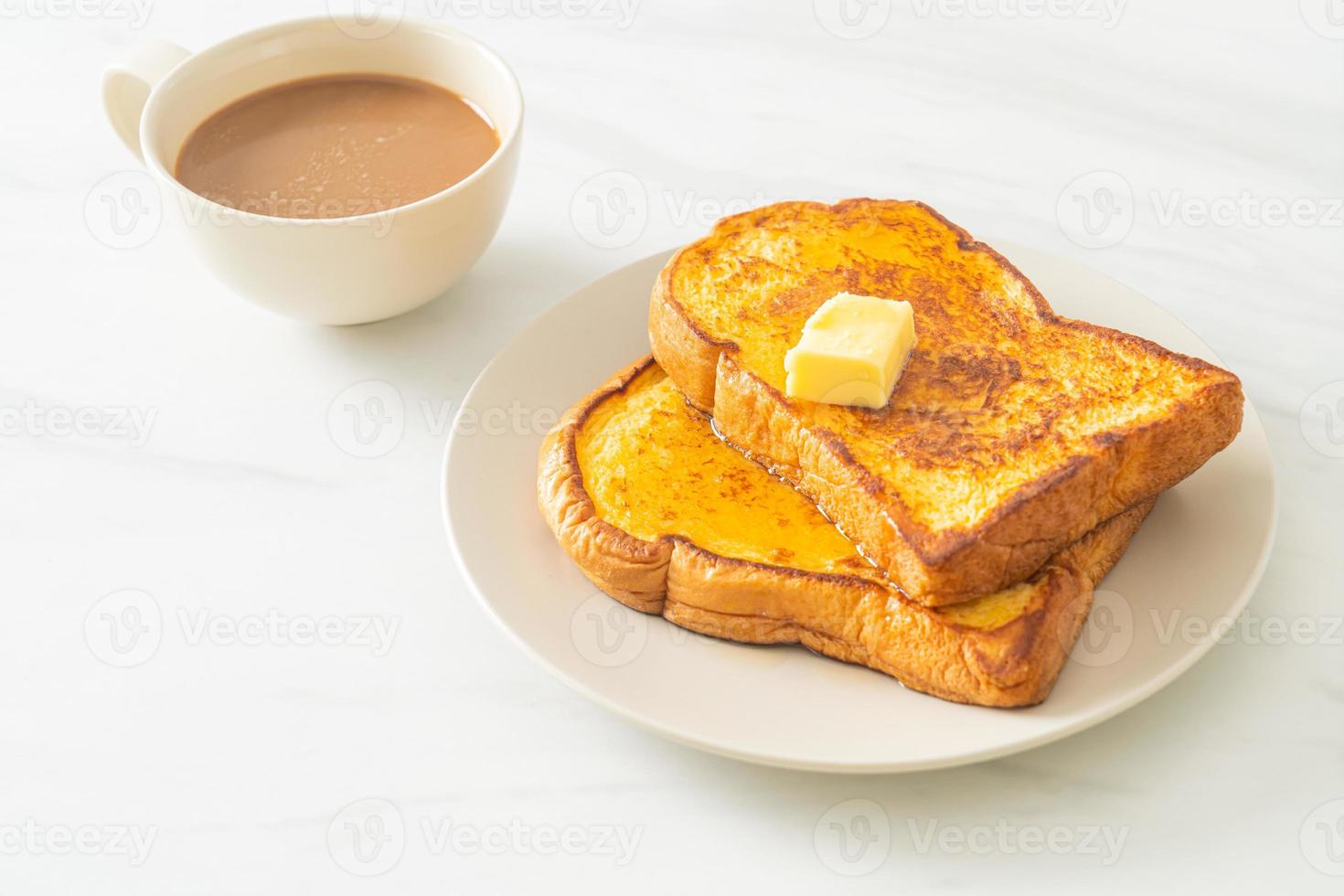 French Toast mit Butter und Honig foto