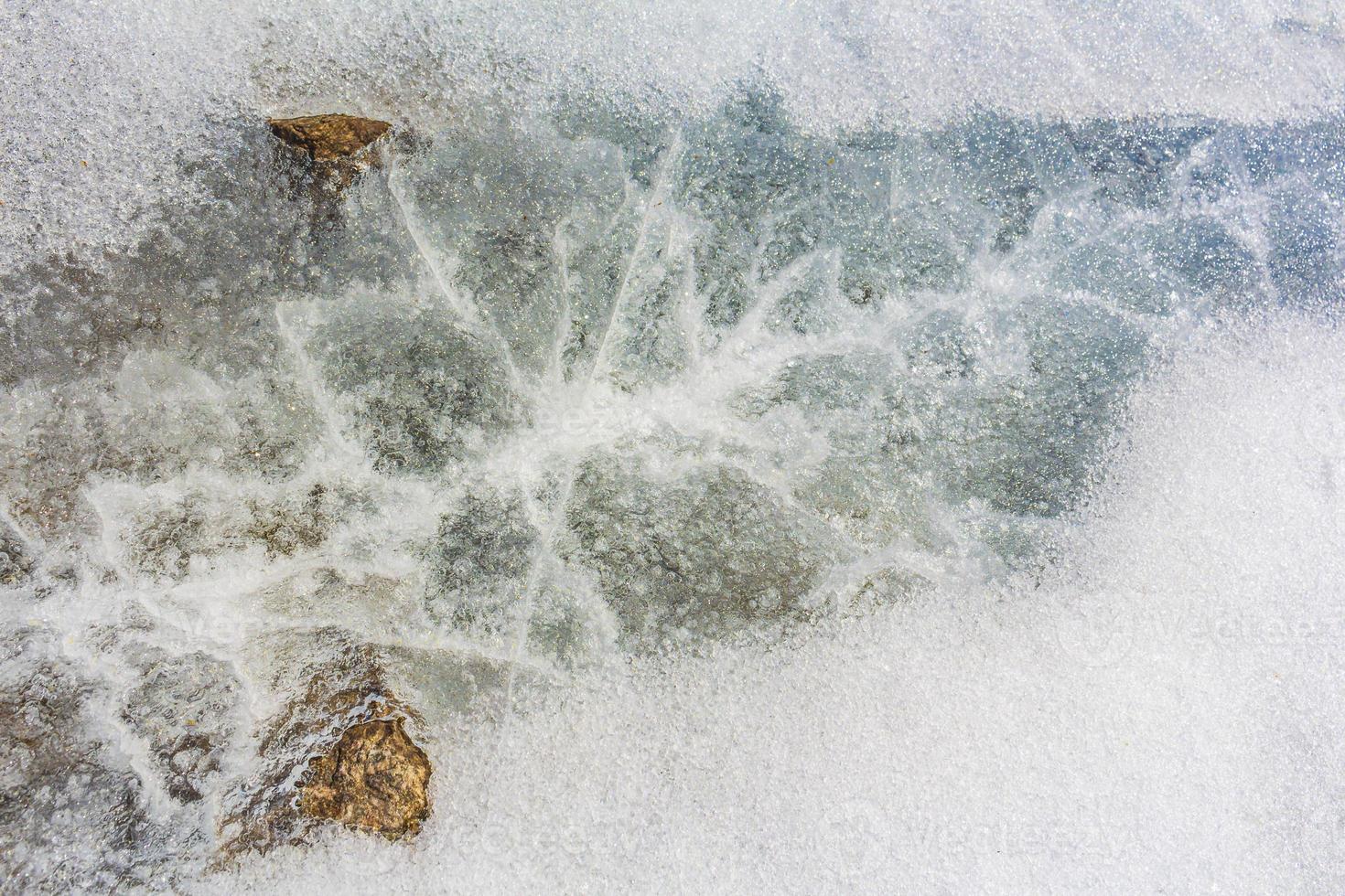 Textur Makroaufnahme von bunten zugefrorenen See Vavatn in Norwegen. foto