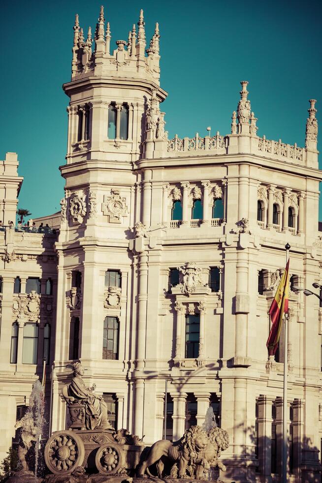 Platz de la cibeles zentral Post Büro Palacio de Kommunikation Madrid, Spanien. foto