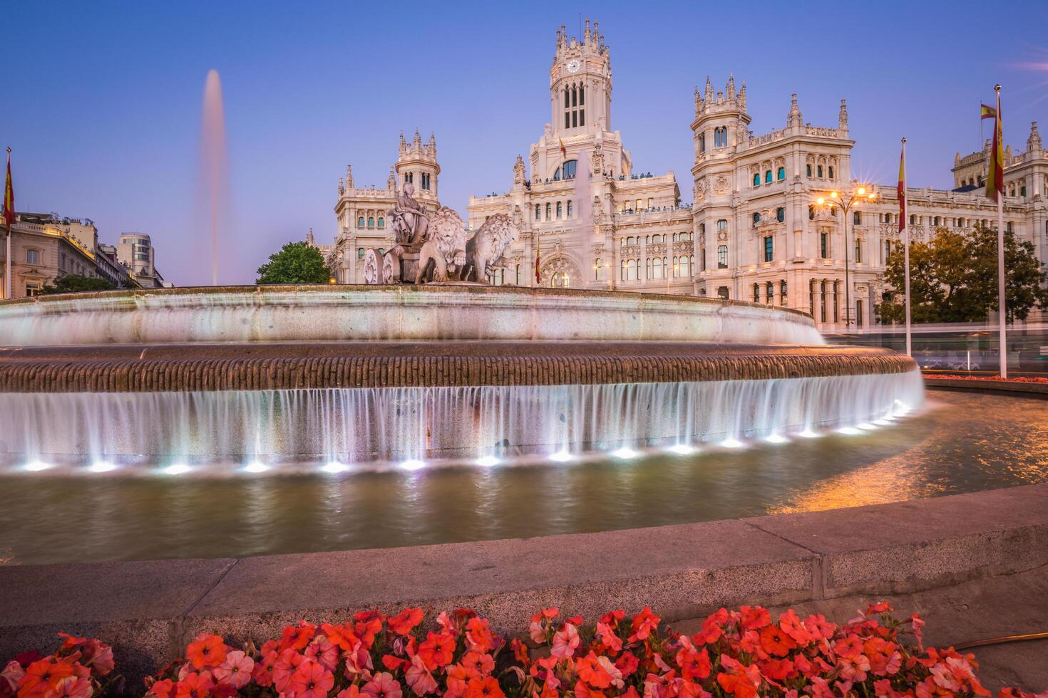 Platz de la cibeles zentral Post Büro Palacio de Kommunikation Madrid, Spanien. foto