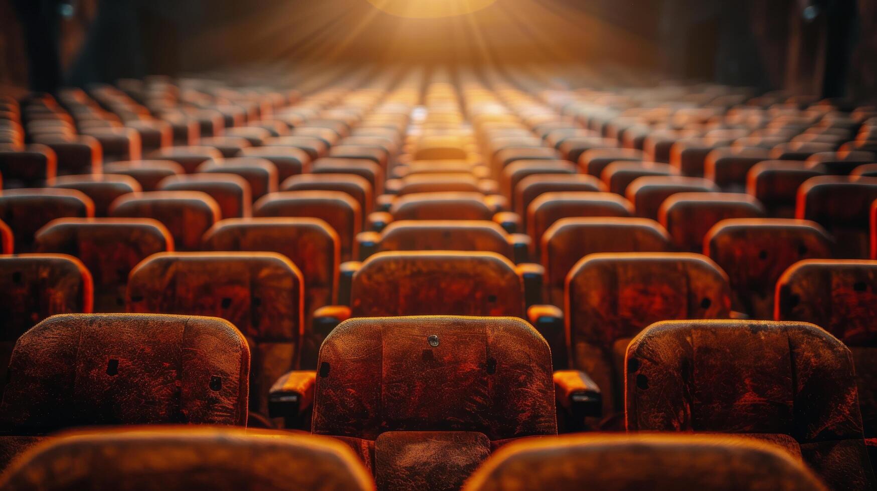 ai generiert Reihe von leeren Sitze im Auditorium foto